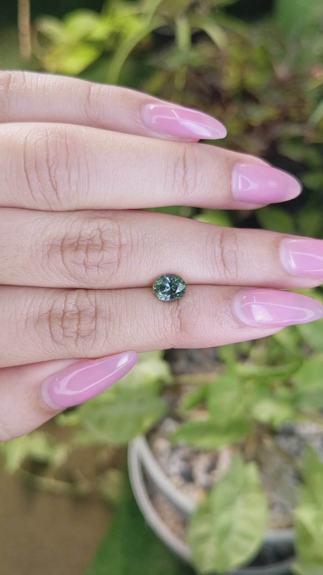 1.31 Ct. Green Sapphire from Madagascar Size Video