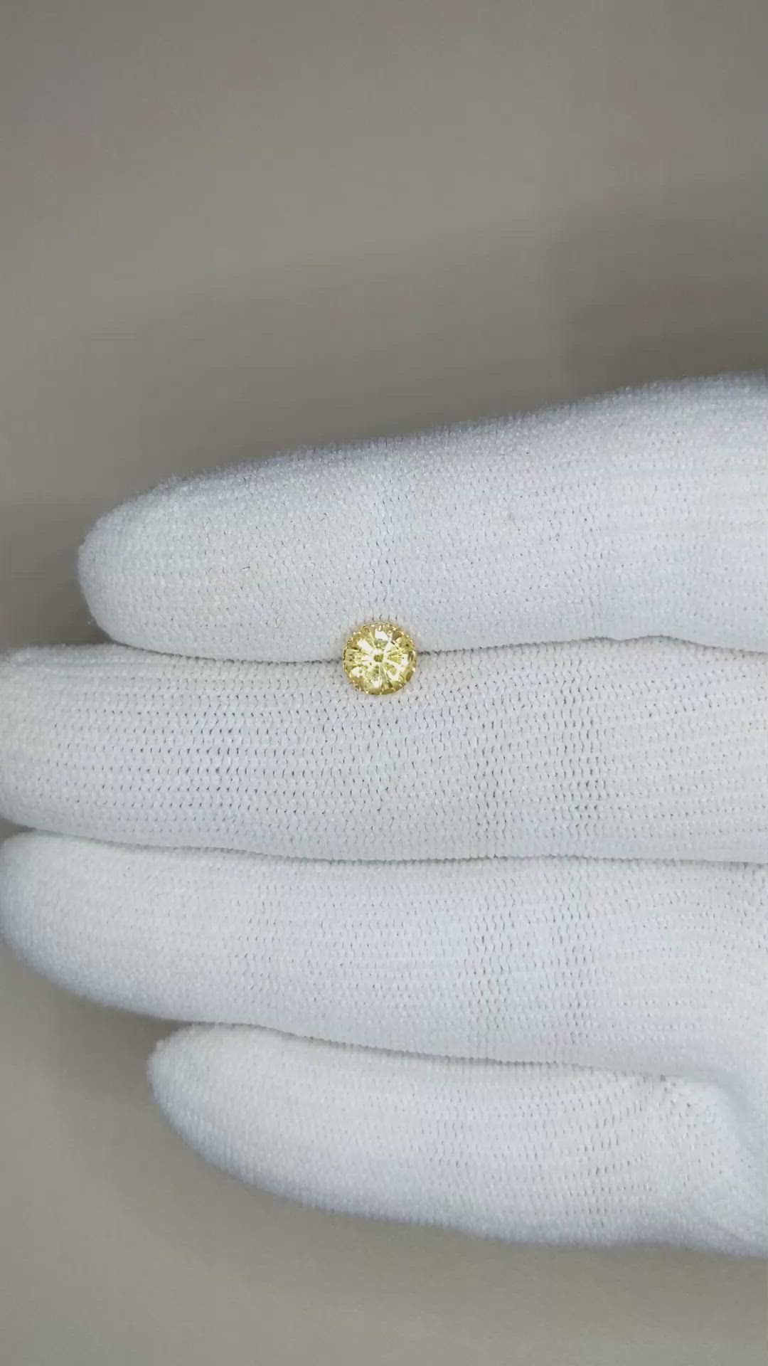 0.98 Ct. Yellow Sapphire from Ceylon (Sri Lanka) Size Video