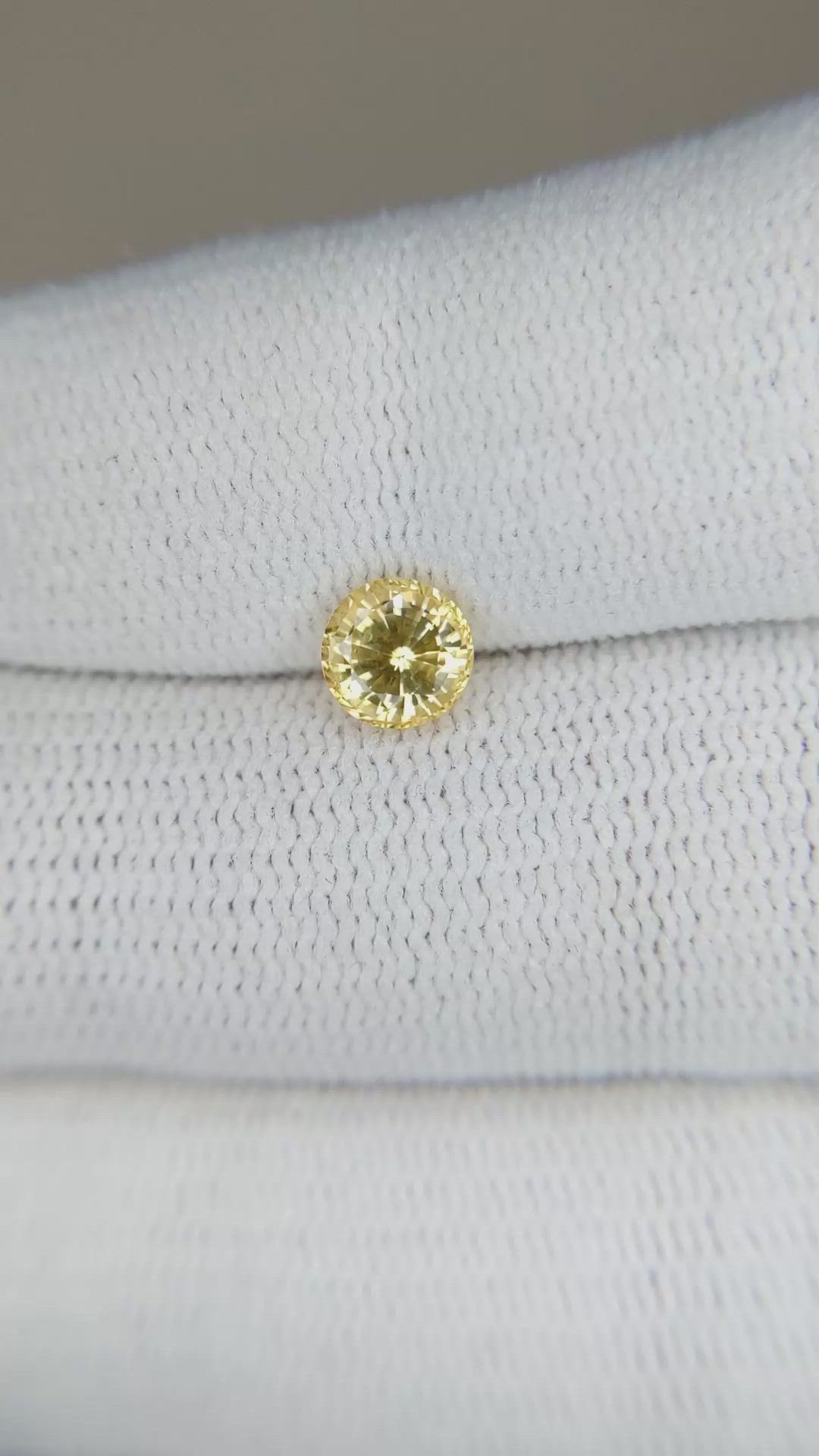 0.98 Ct. Yellow Sapphire from Ceylon (Sri Lanka) Size Video