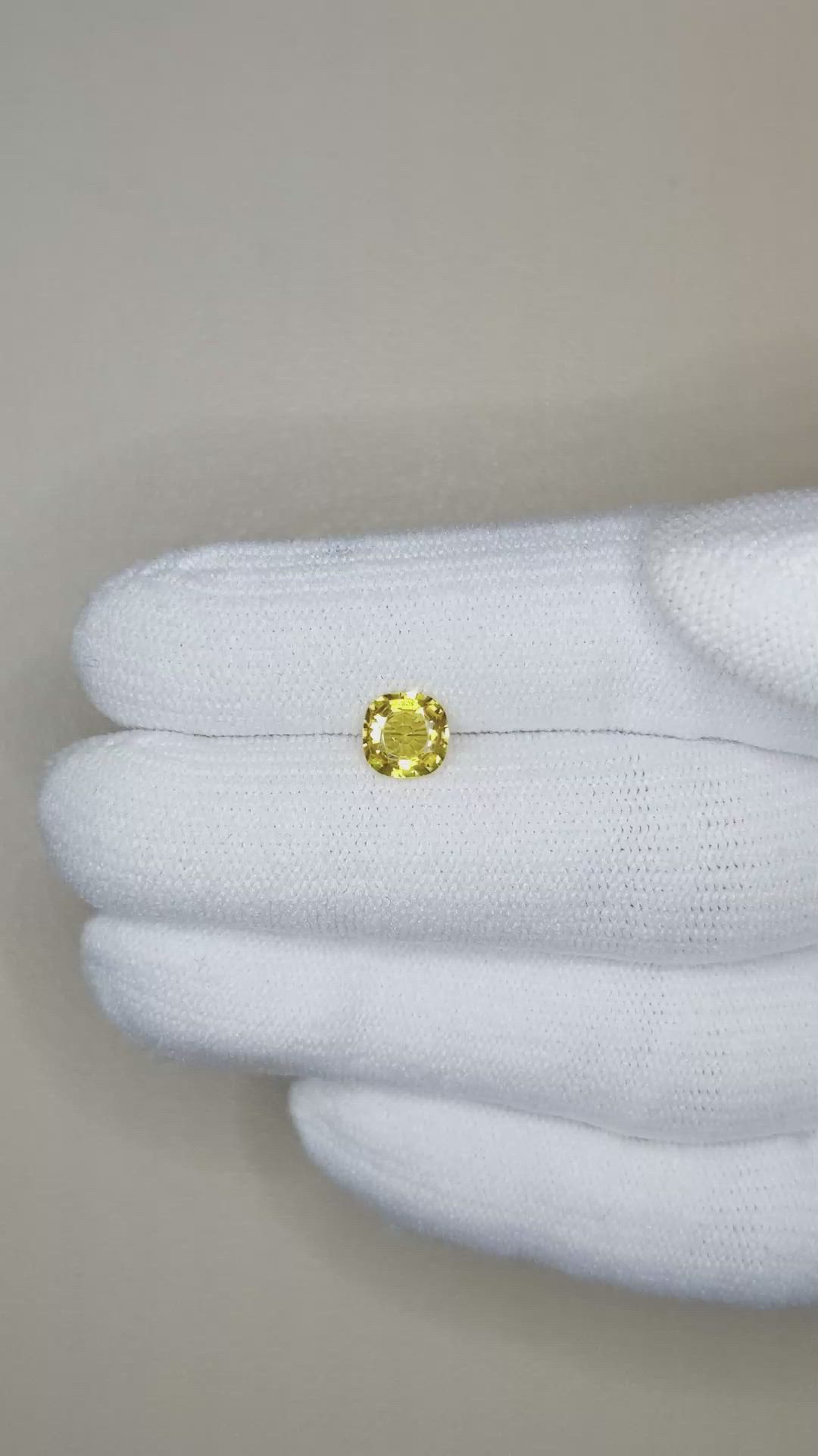 0.95 Ct. Yellow Sapphire from Ceylon (Sri Lanka) Size Video