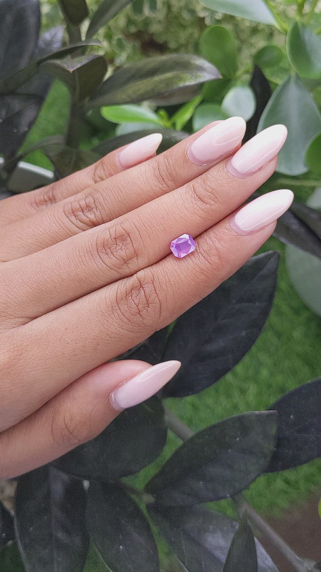 1.11 Ct. Pinkish Purple Sapphire from Africa Size Video