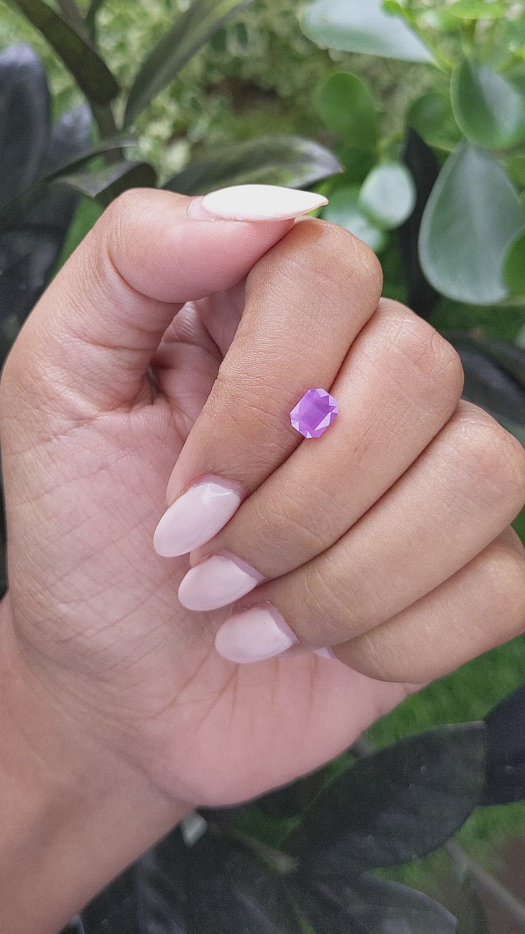 1.11 Ct. Pinkish Purple Sapphire from Africa Size Video