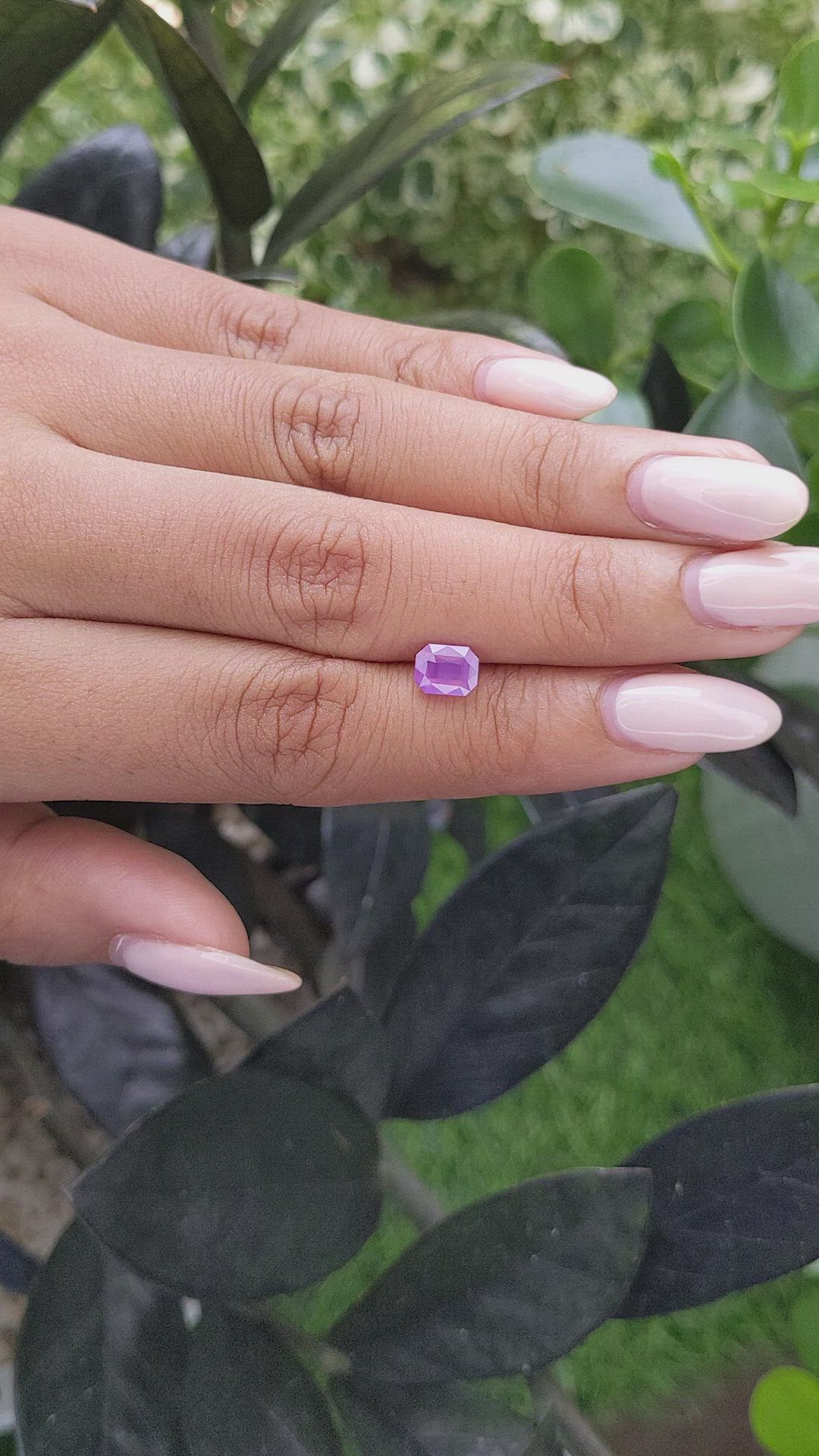 1.11 Ct. Pinkish Purple Sapphire from Africa Size Video