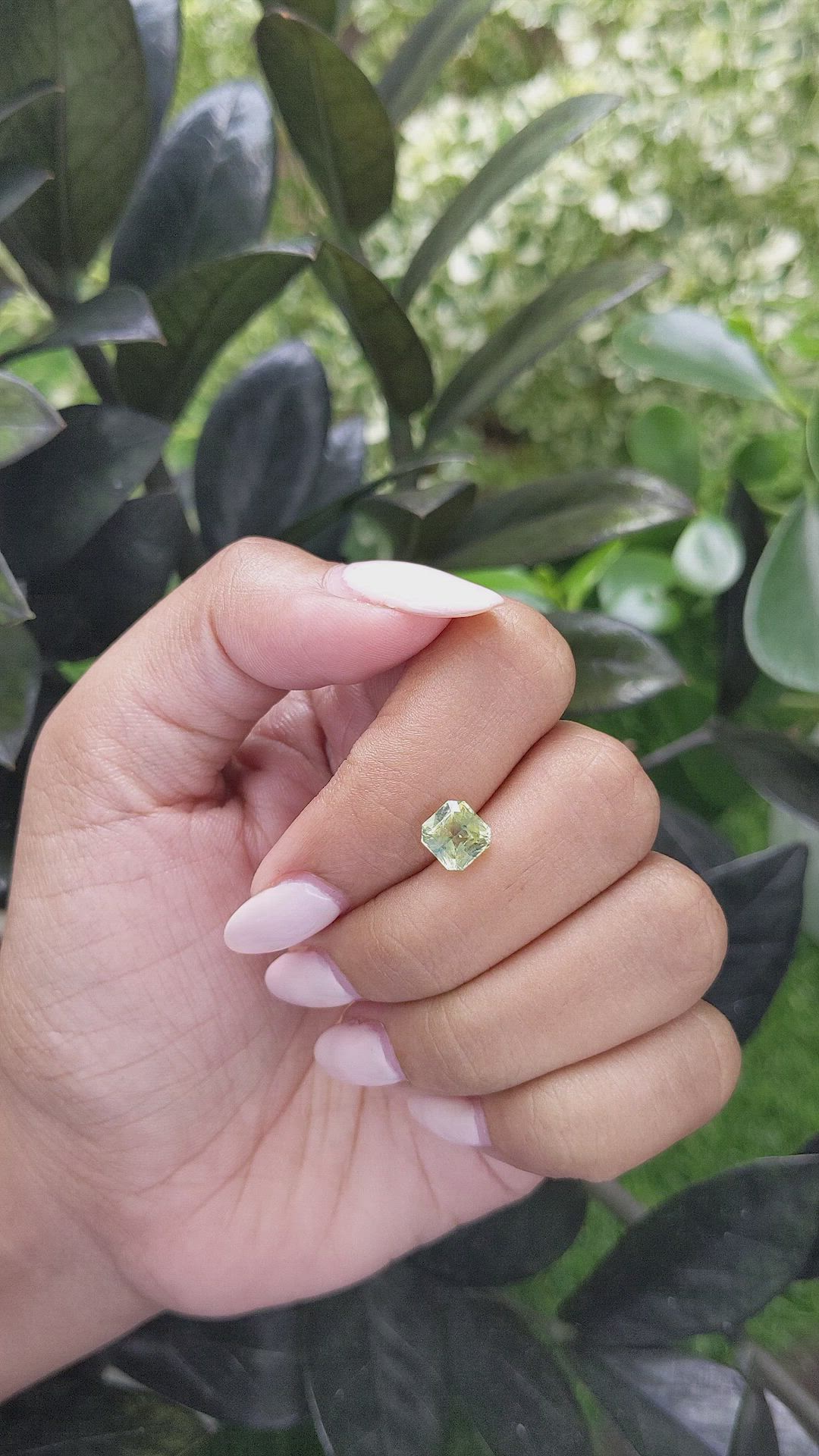 1.70 Ct. Yellowish Green Sapphire from Madagascar Size Video