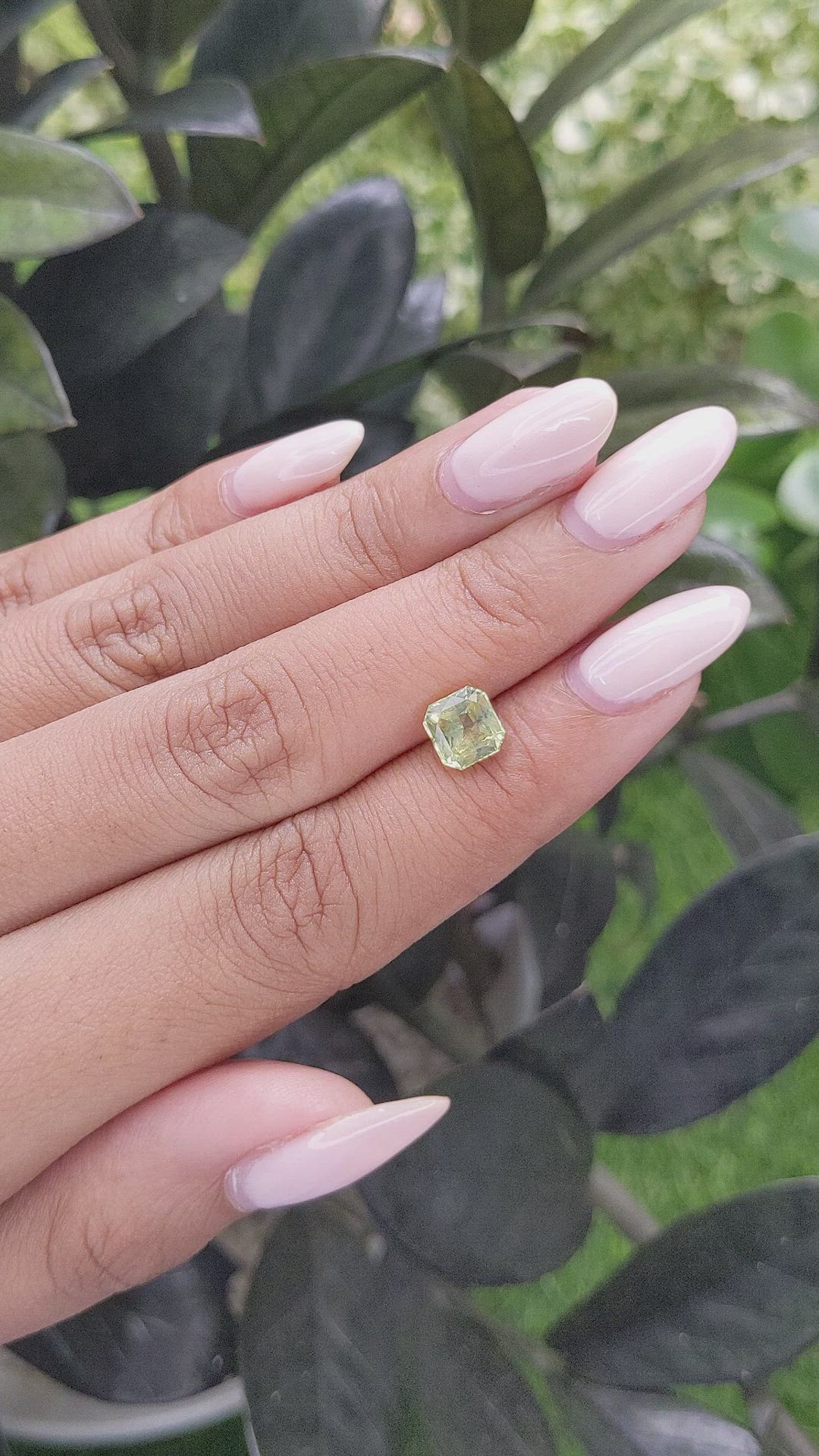 1.70 Ct. Yellowish Green Sapphire from Madagascar Size Video
