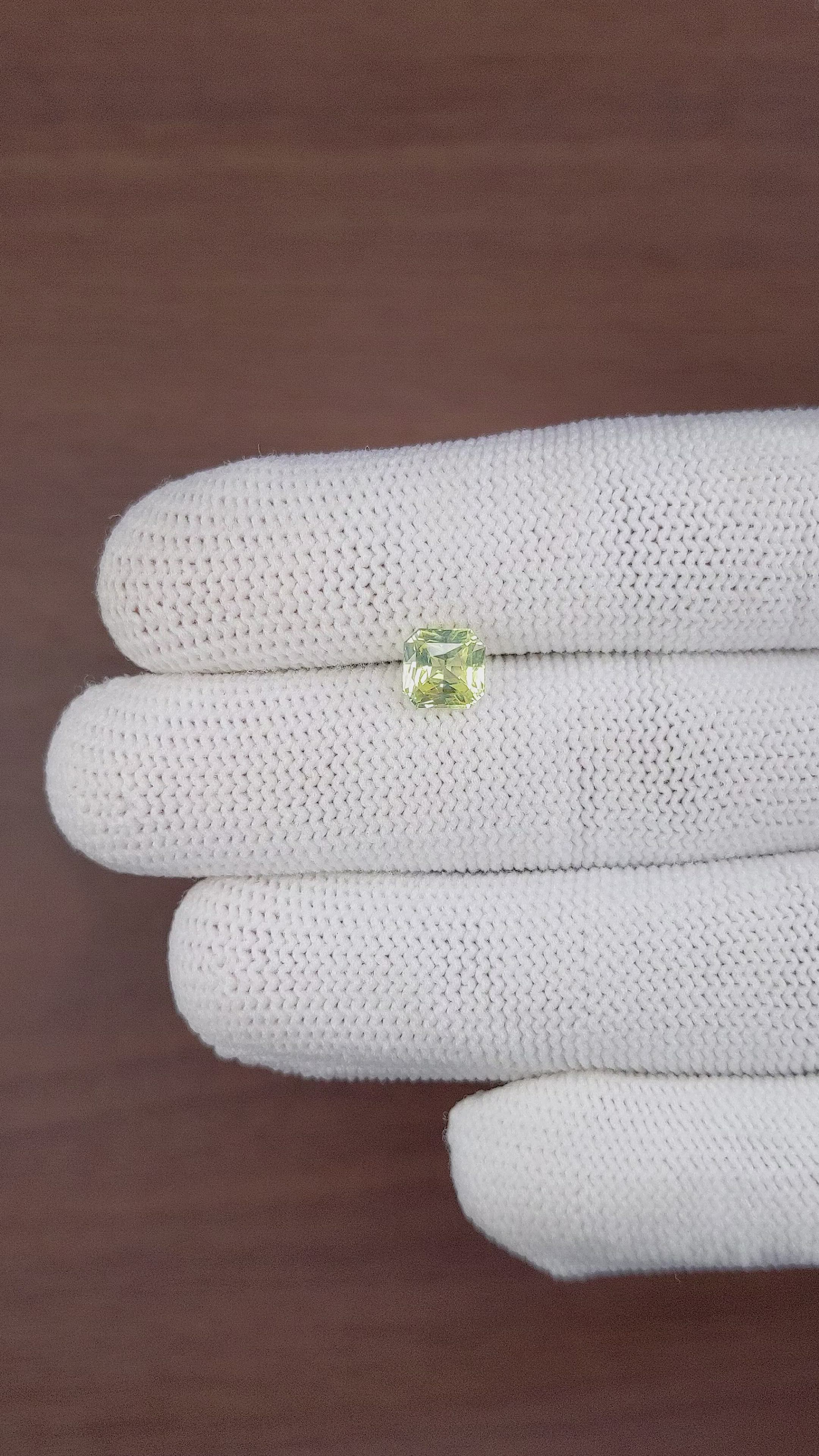1.70 Ct. Yellowish Green Sapphire from Madagascar Size Video