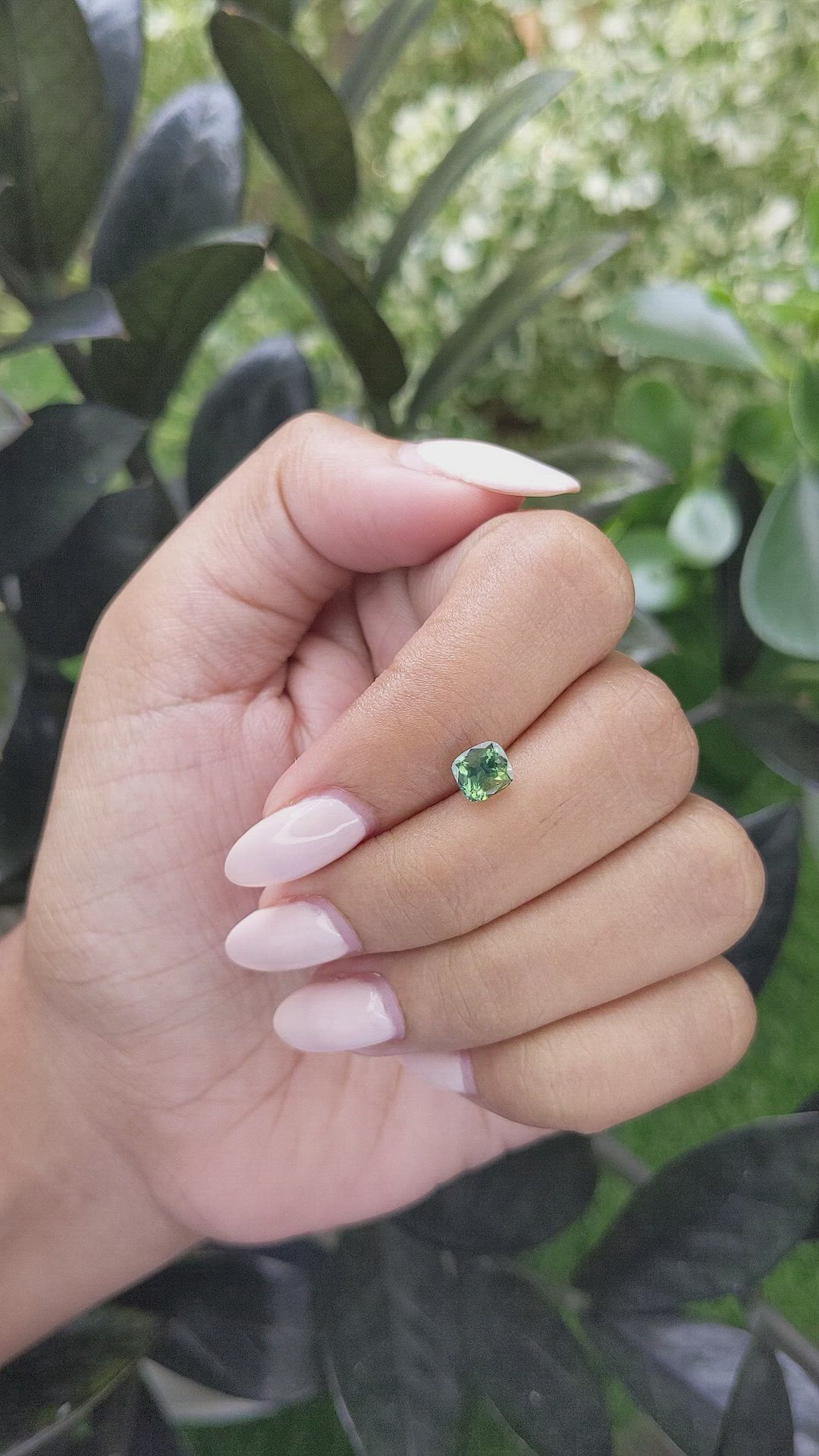 1.06 Ct. Green Sapphire from Madagascar Size Video