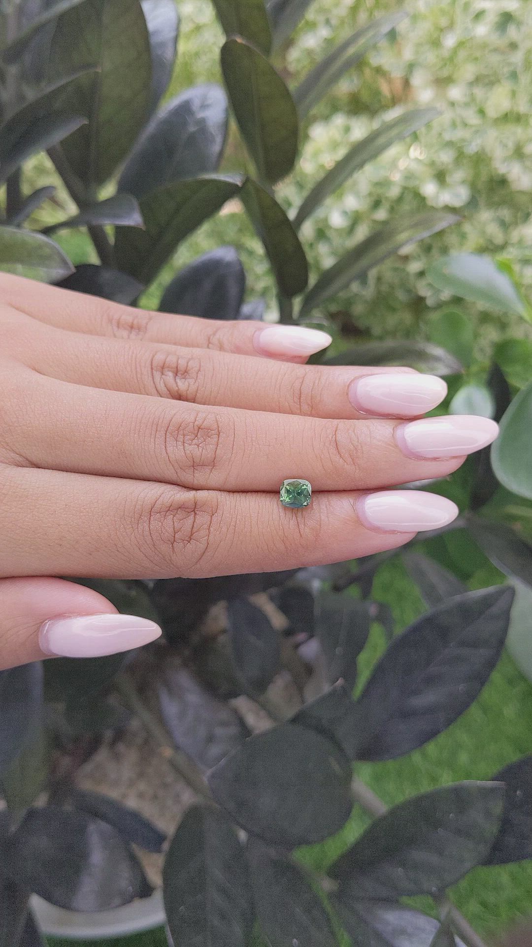 1.06 Ct. Green Sapphire from Madagascar Size Video