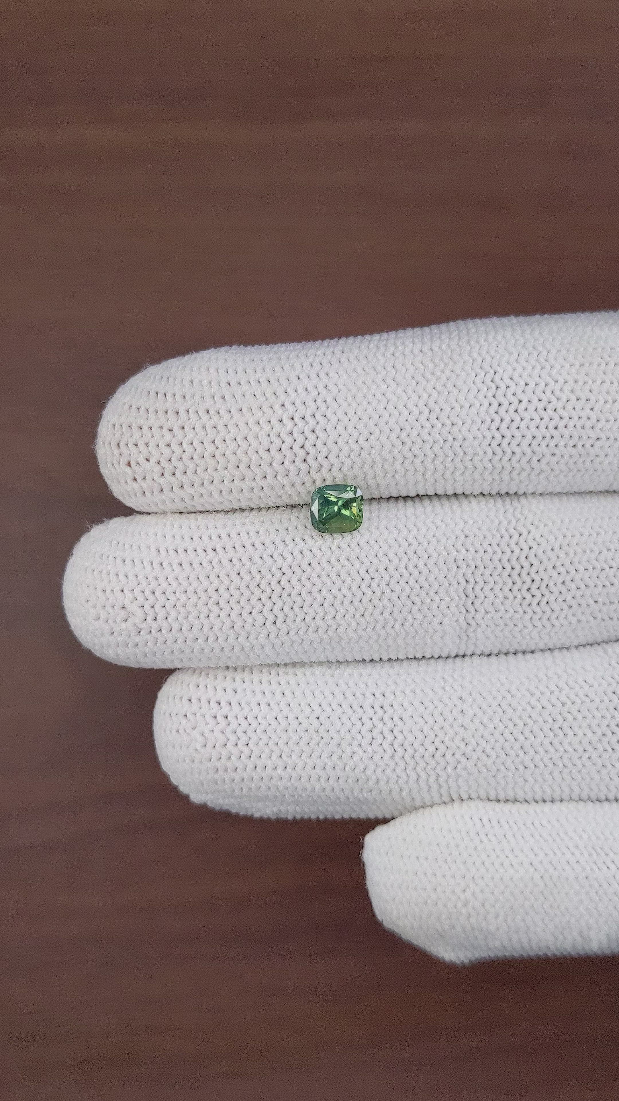1.06 Ct. Green Sapphire from Madagascar Size Video