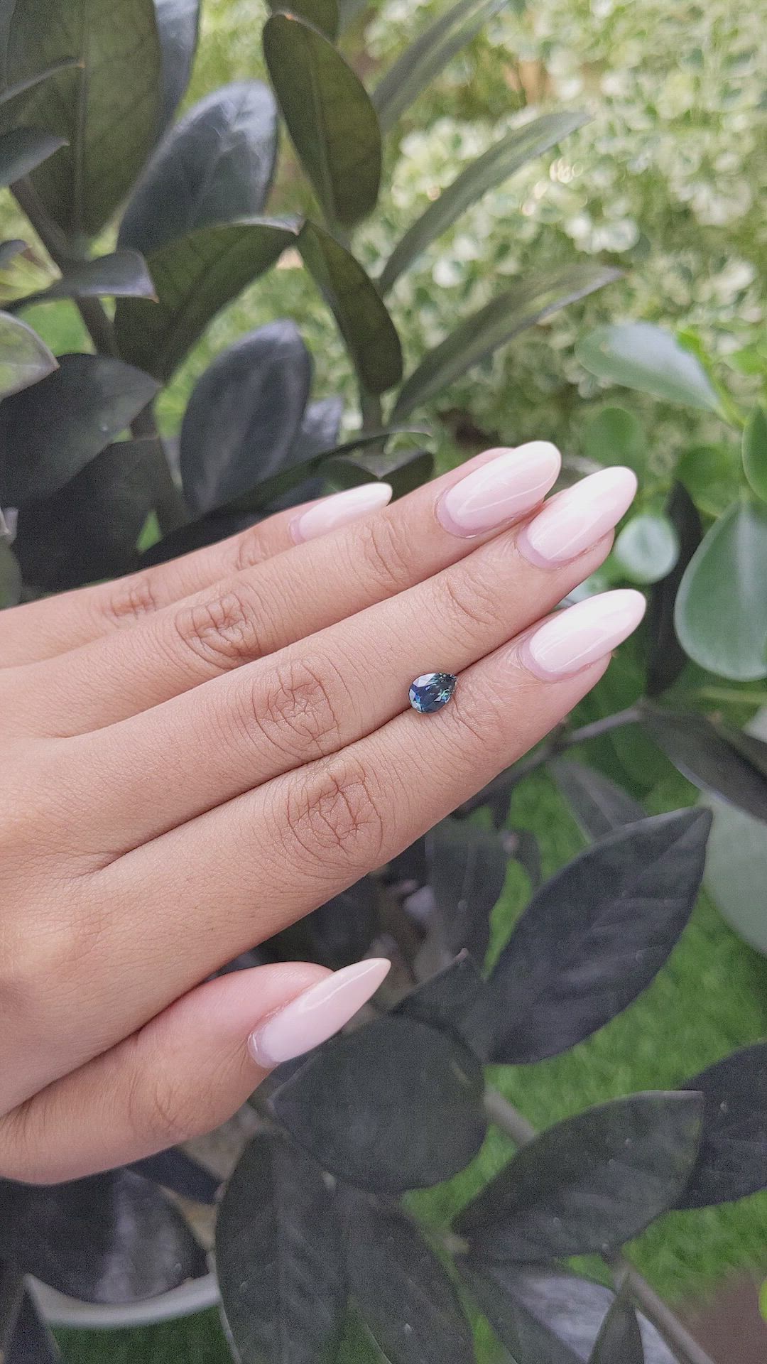 1.17 Ct. Greenish Blue Sapphire from Madagascar Size Video