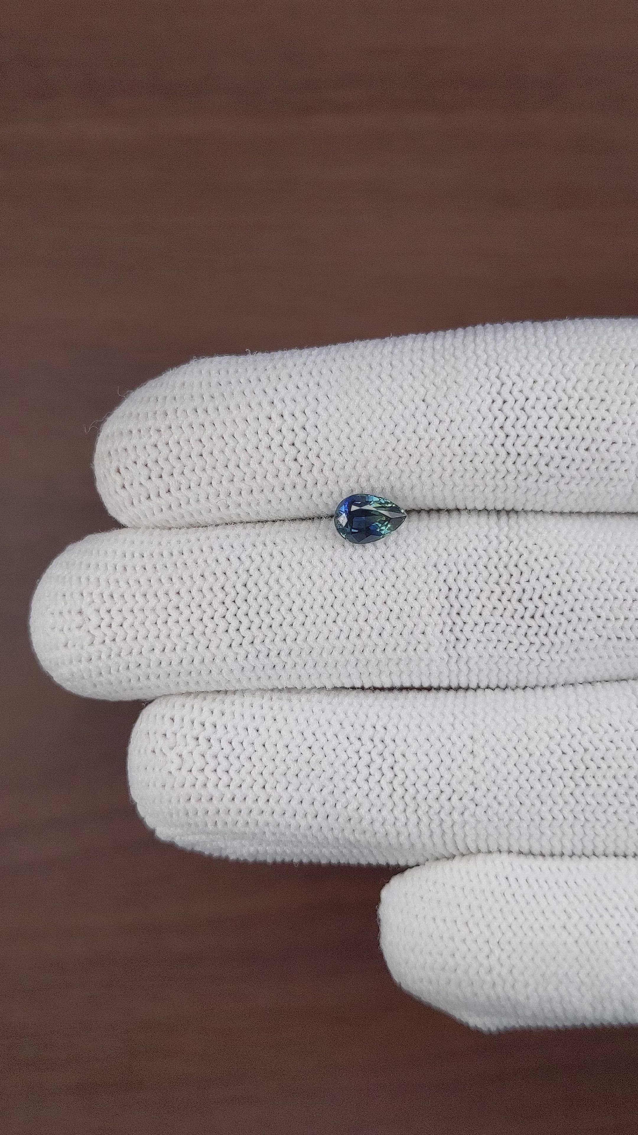 1.17 Ct. Greenish Blue Sapphire from Madagascar Size Video