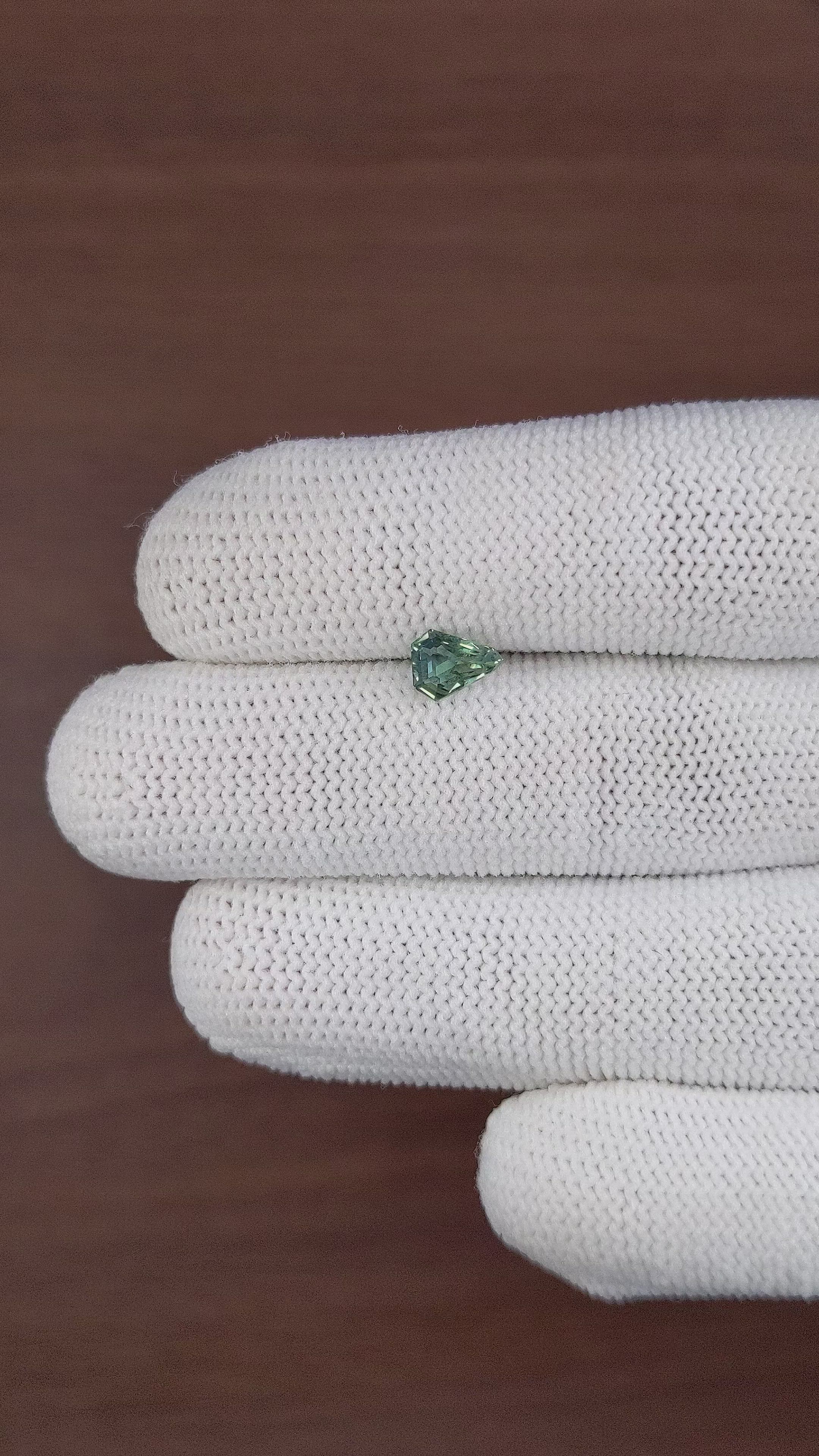 1.04 Ct. Bluish Green Sapphire from Madagascar Size Video