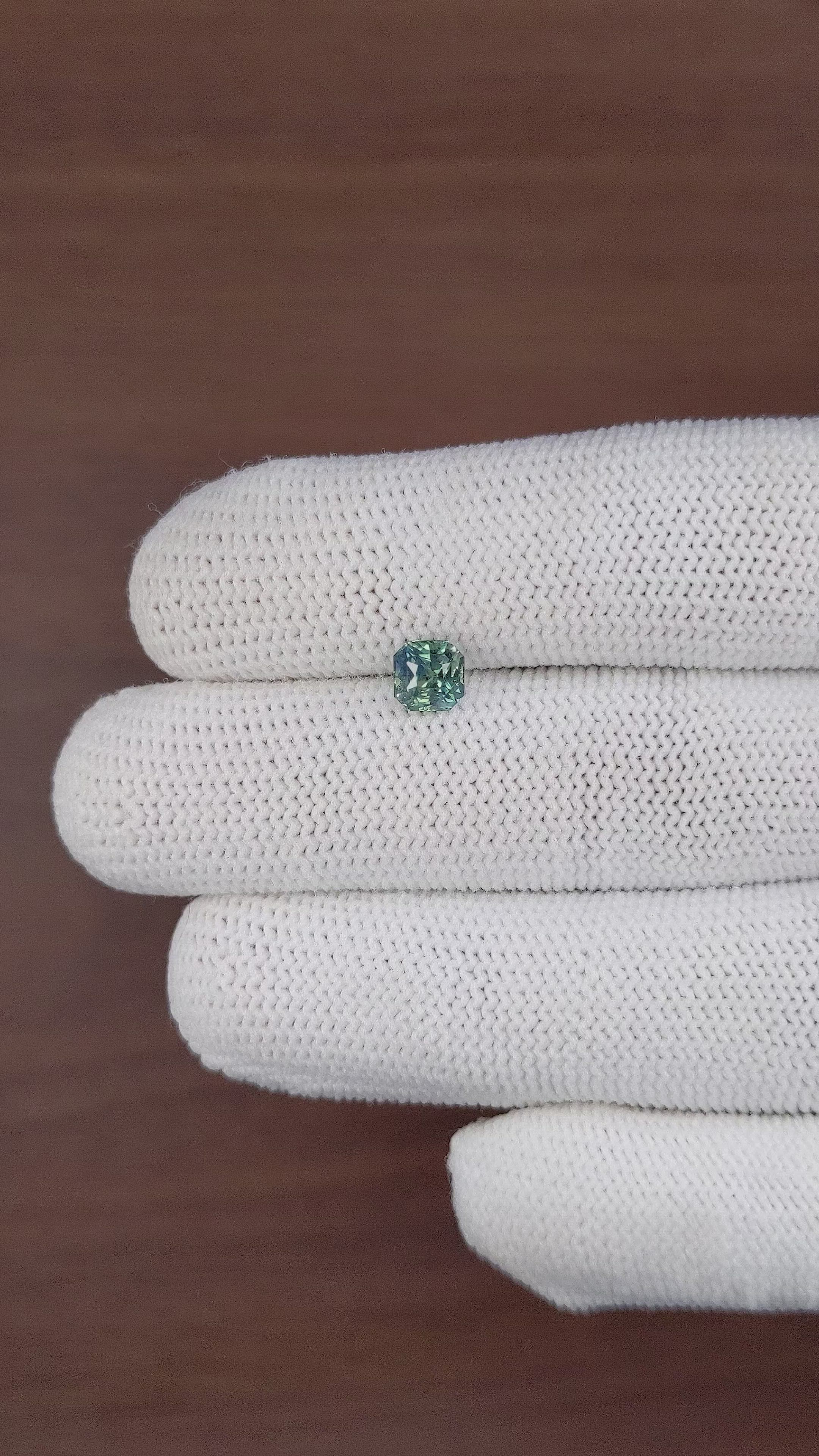1.19 Ct. Bluish Green Sapphire from Madagascar Size Video