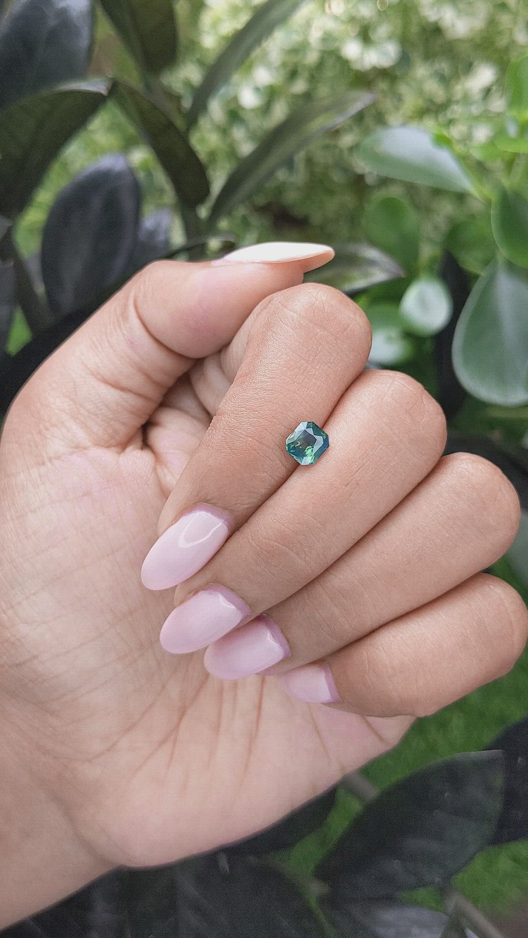 1.05 Ct. Bluish Green Sapphire from Madagascar Size Video