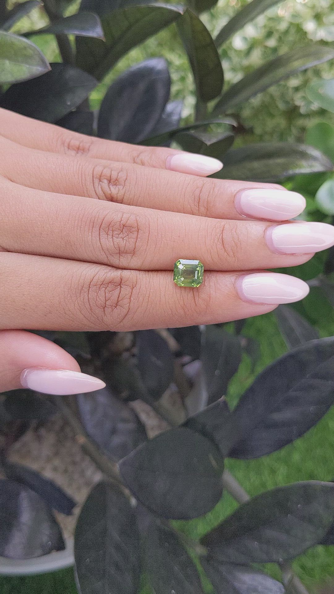 2.60 Ct. Yellowish Green Sapphire from Madagascar Size Video
