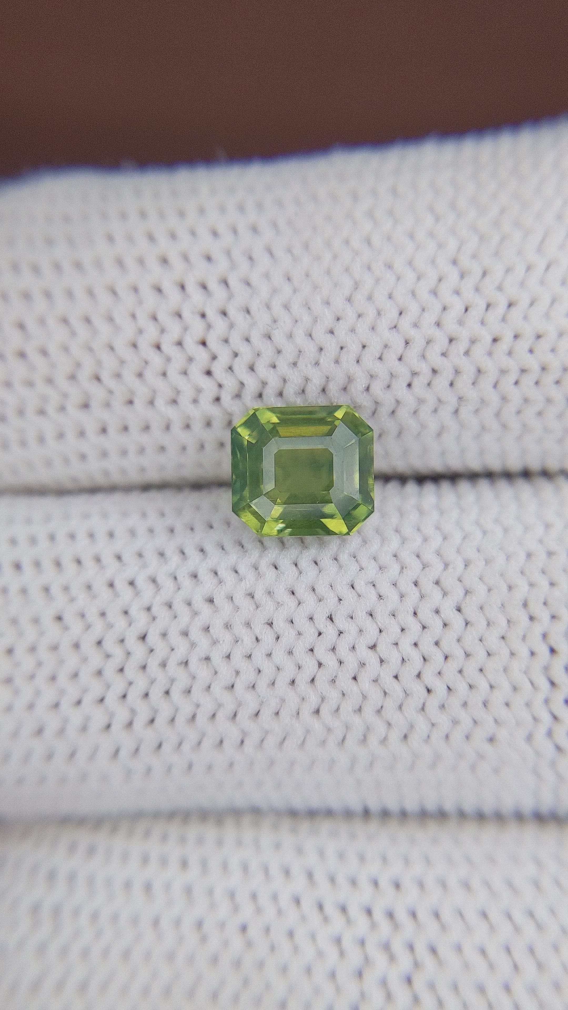 2.60 Ct. Yellowish Green Sapphire from Madagascar Size Video