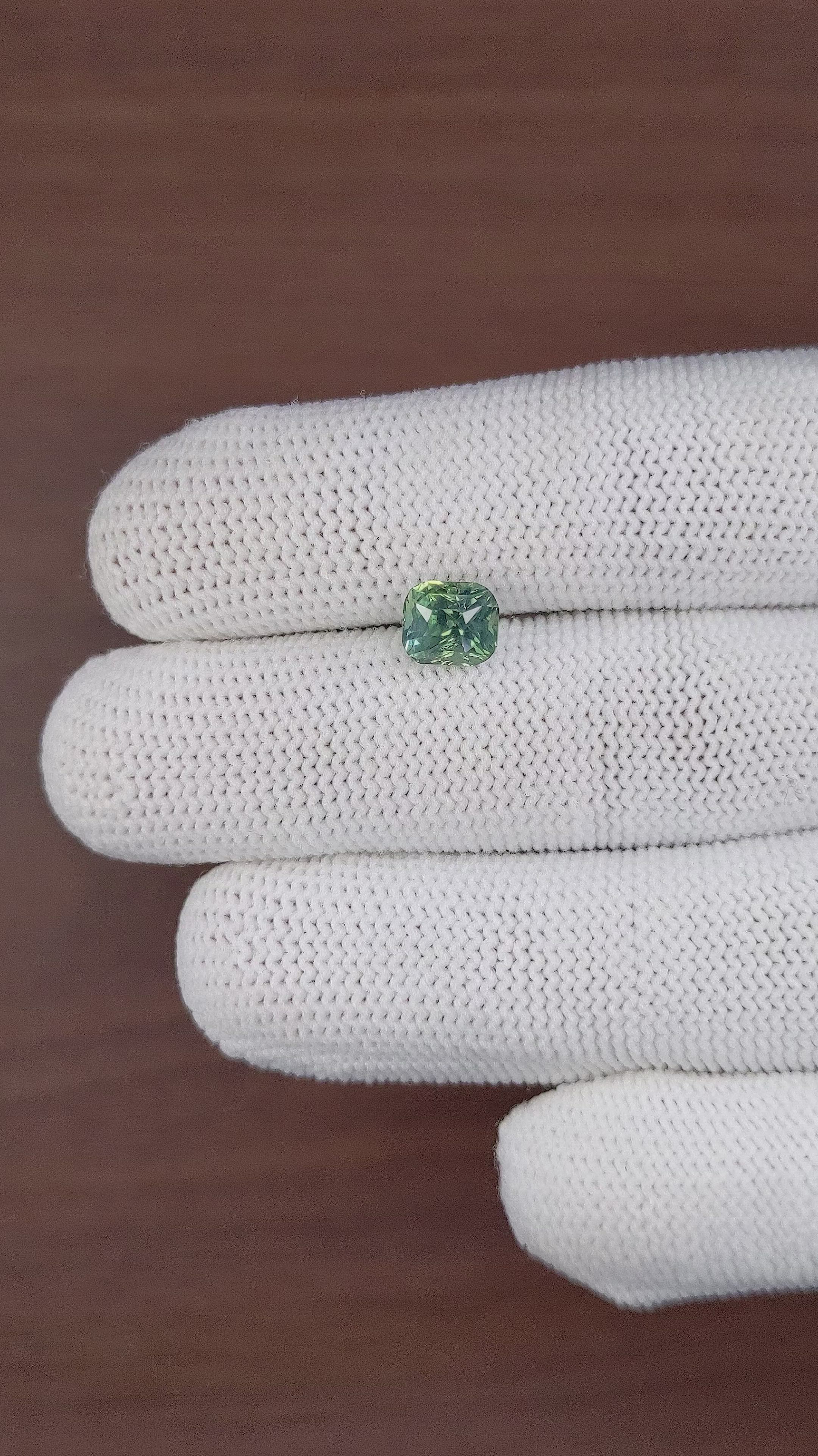 2.28 Ct. Bluish Green Sapphire from Madagascar Size Video