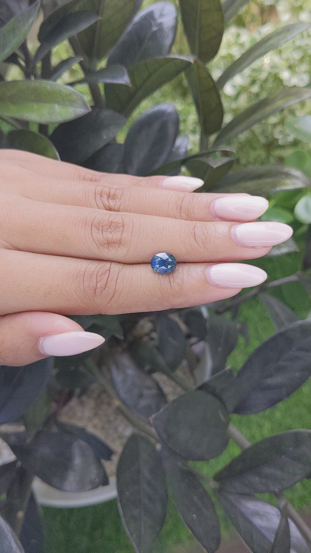 2.07 Ct. Greenish Blue Sapphire from Madagascar Size Video