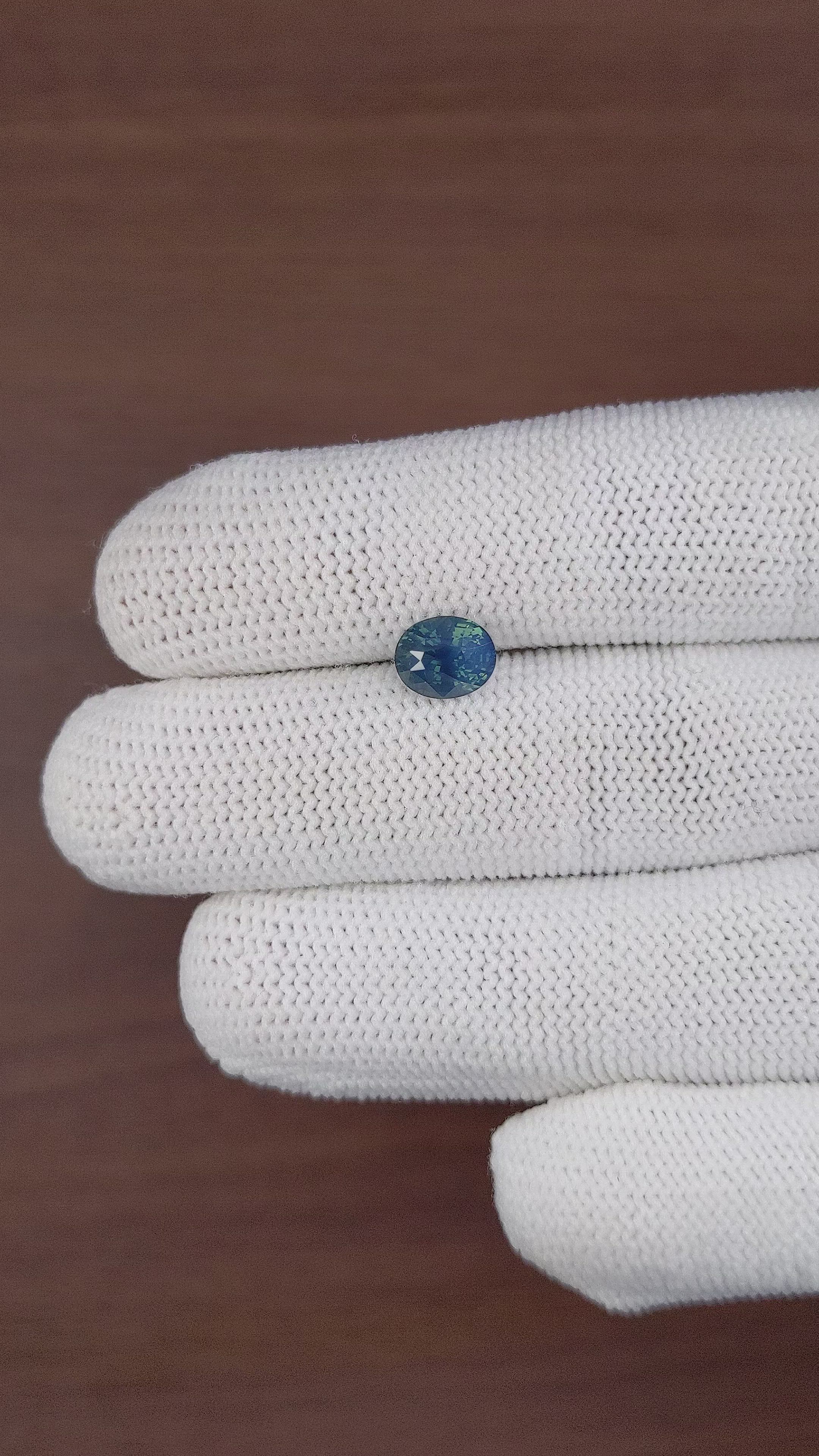 2.07 Ct. Greenish Blue Sapphire from Madagascar Size Video