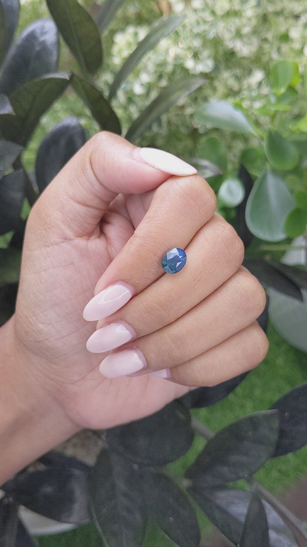 2.07 Ct. Greenish Blue Sapphire from Madagascar Size Video