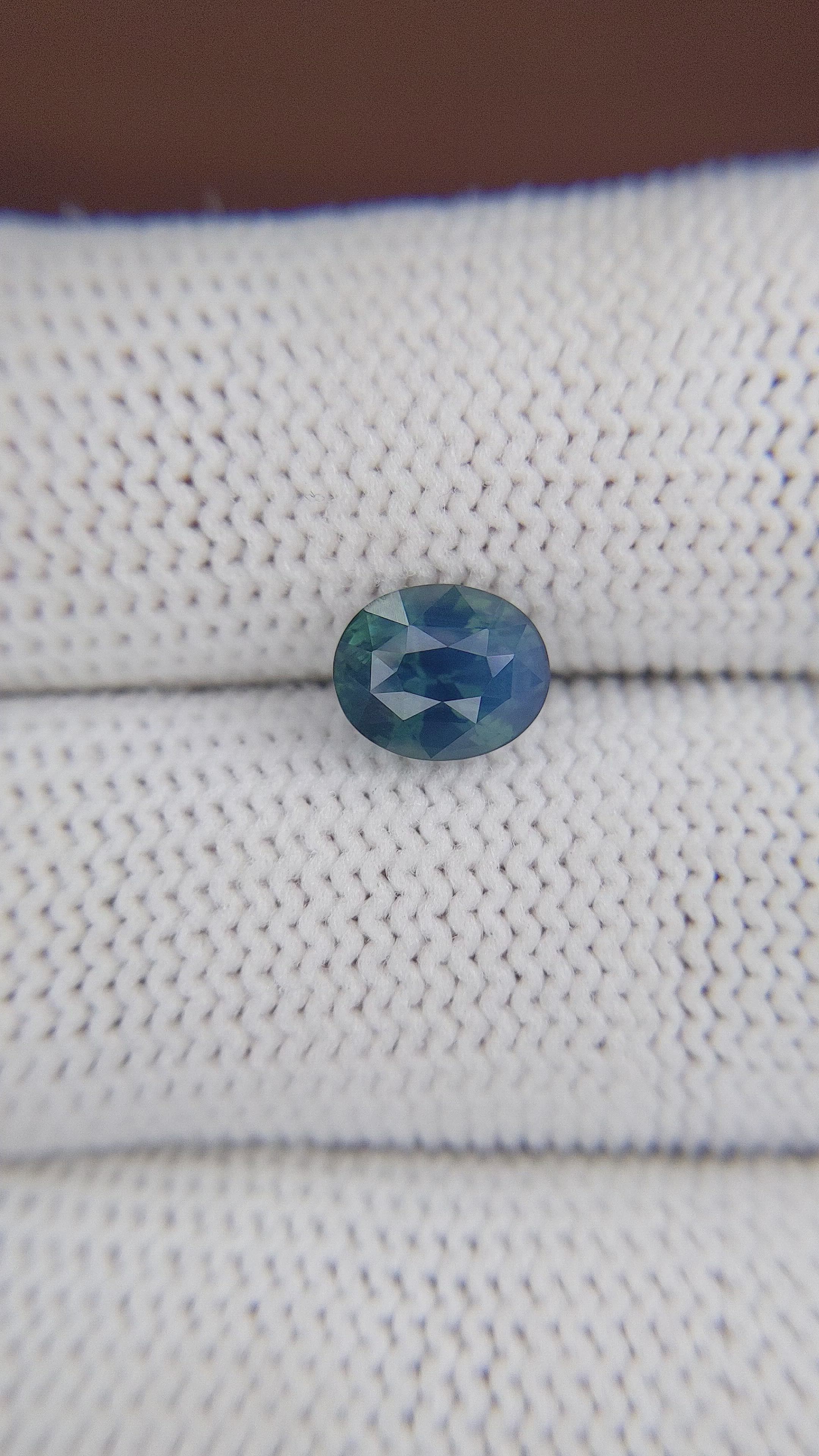 2.07 Ct. Greenish Blue Sapphire from Madagascar Size Video