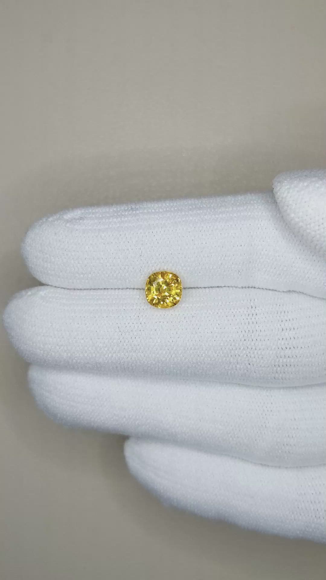 1.31 Ct. Yellow Sapphire from Ceylon (Sri Lanka) Size Video