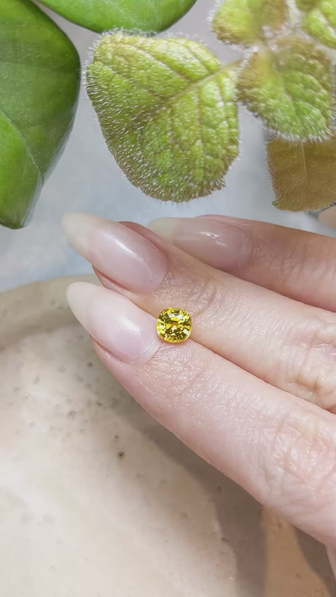 1.31 Ct. Yellow Sapphire from Ceylon (Sri Lanka) Size Video