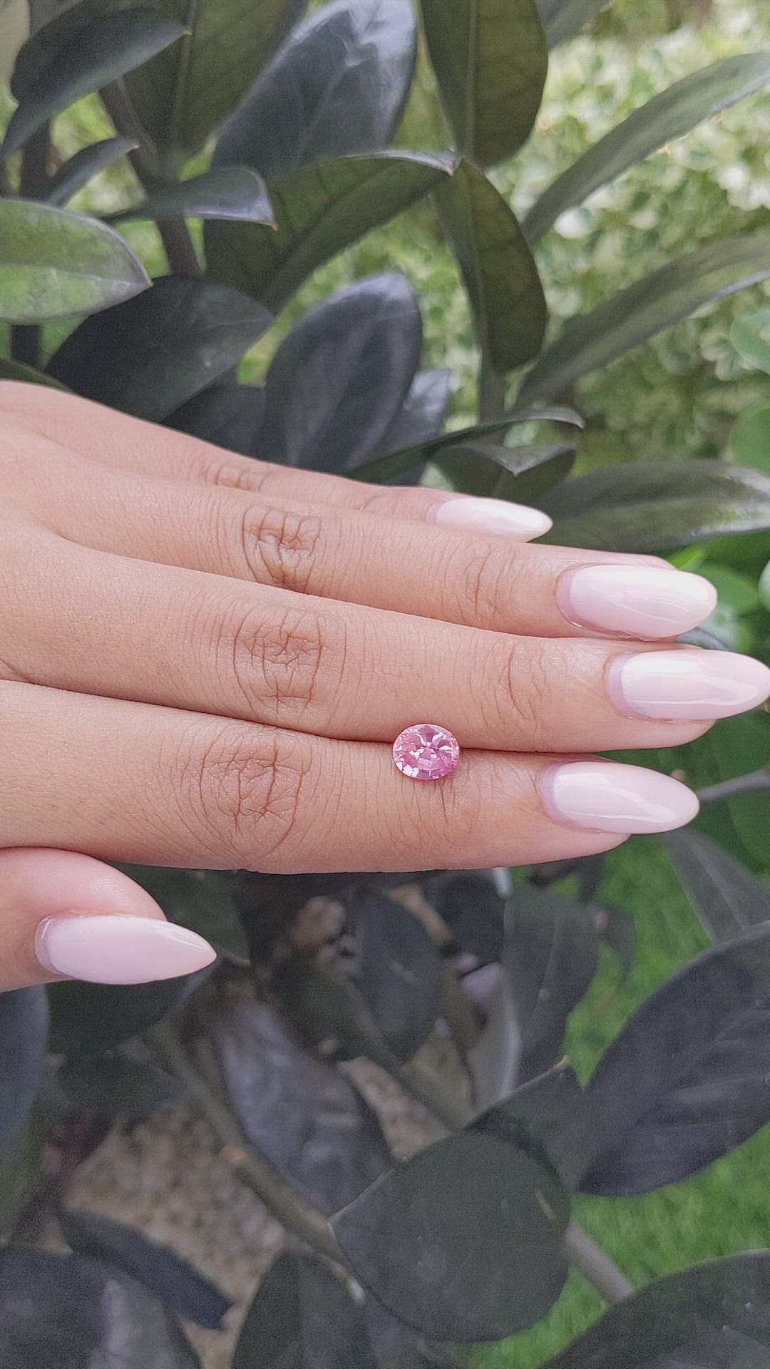 1.38 Ct. Padparadscha Sapphire from Ceylon (Sri Lanka) Size Video