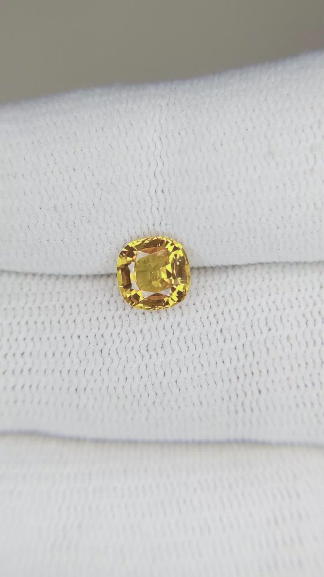 1.45 Ct. Yellow Sapphire from Ceylon (Sri Lanka) Size Video