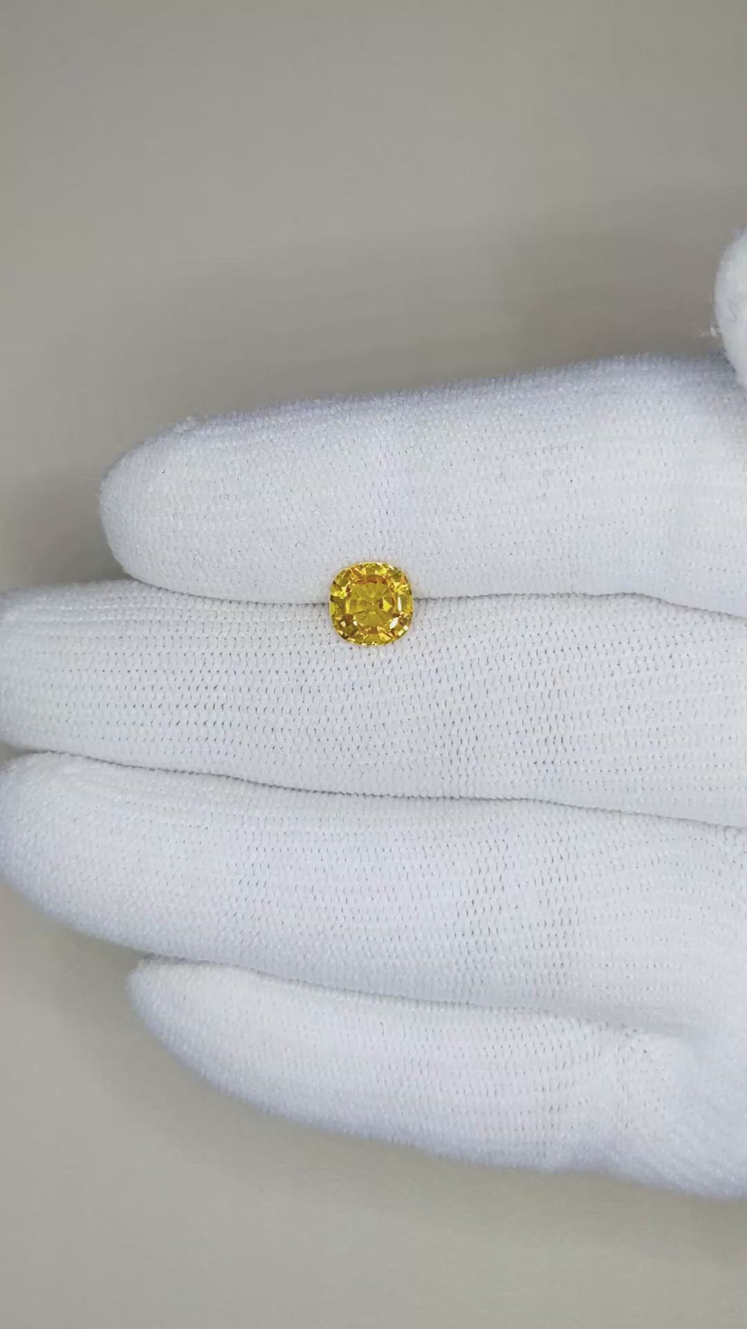 1.45 Ct. Yellow Sapphire from Ceylon (Sri Lanka) Size Video