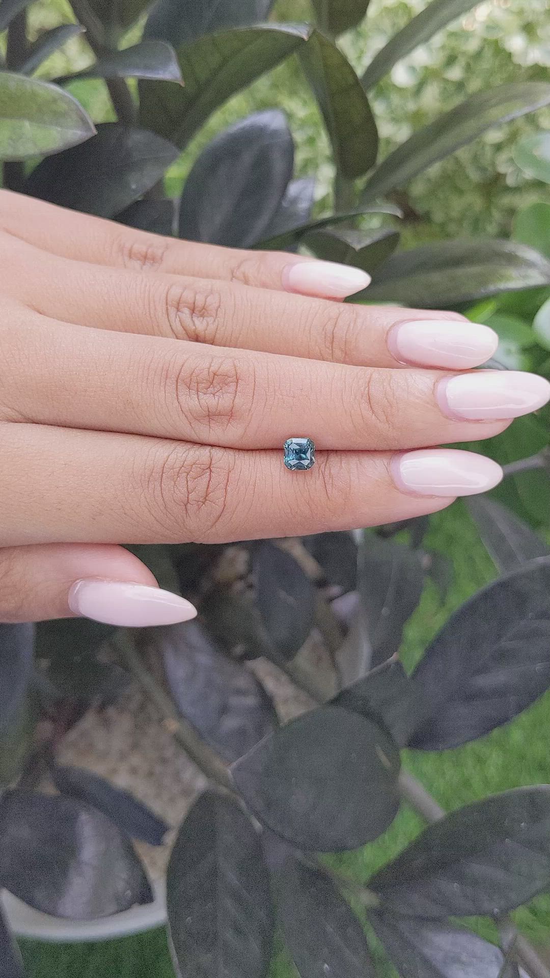1.07 Ct. Greenish Blue Sapphire from Madagascar Size Video