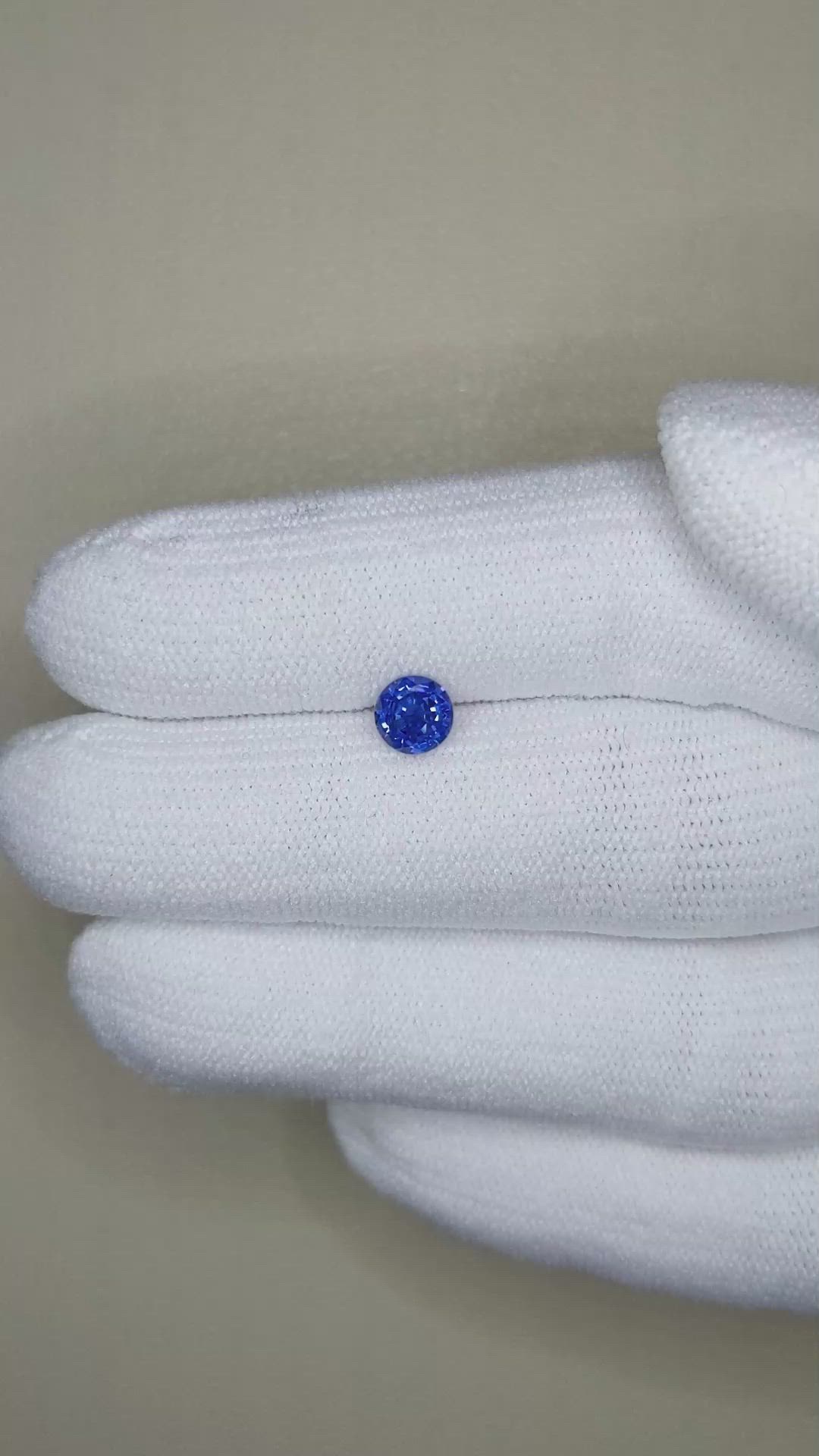 0.67 Ct. Blue Sapphire from Ceylon (Sri Lanka) Size Video