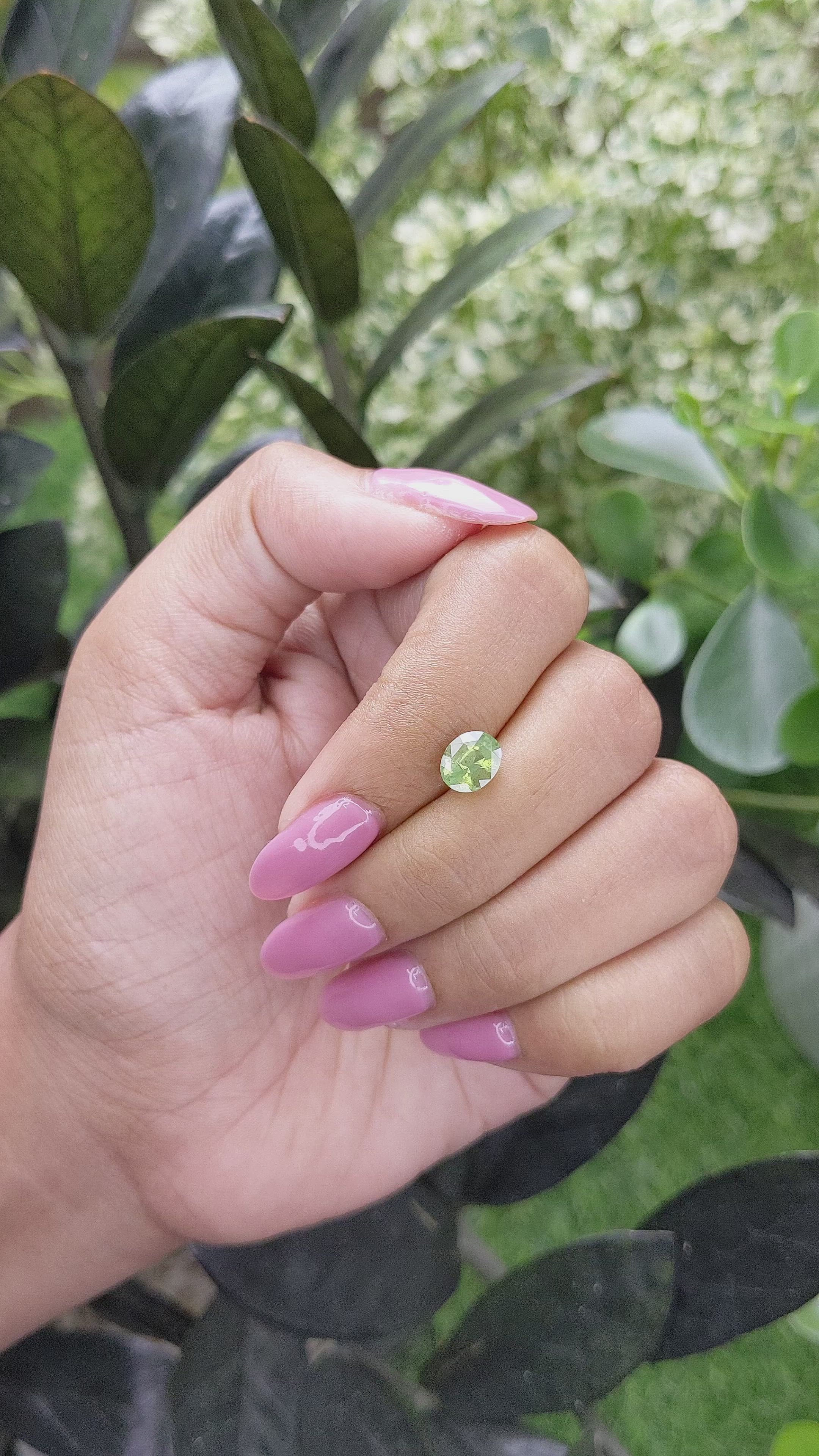 1.53 Ct. Green Sapphire from Madagascar Size Video