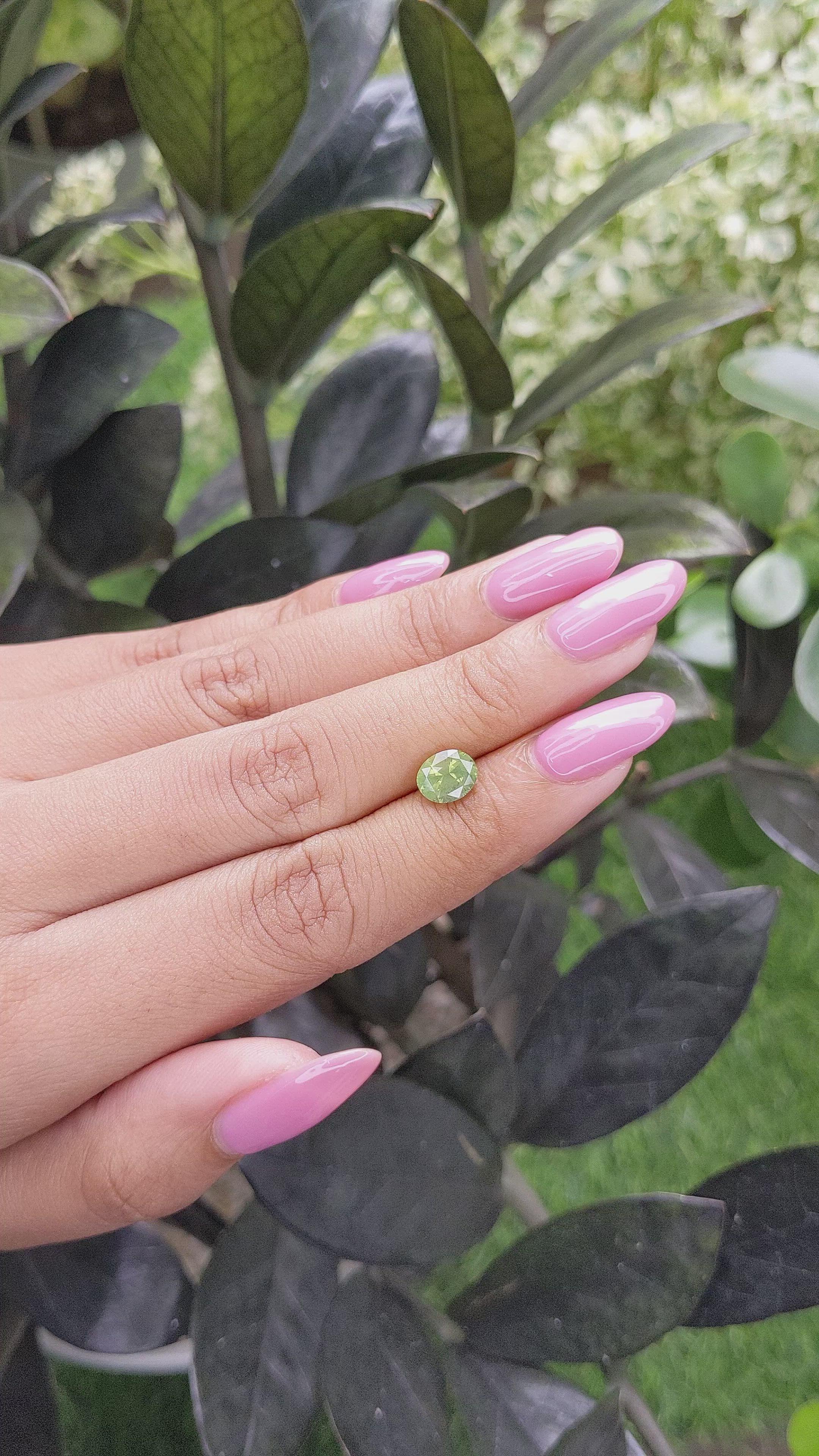 1.53 Ct. Green Sapphire from Madagascar Size Video