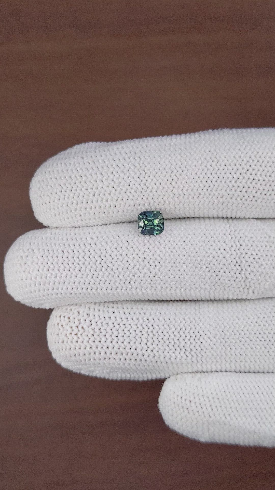1.03 Ct. Bluish Green Sapphire from Madagascar Size Video