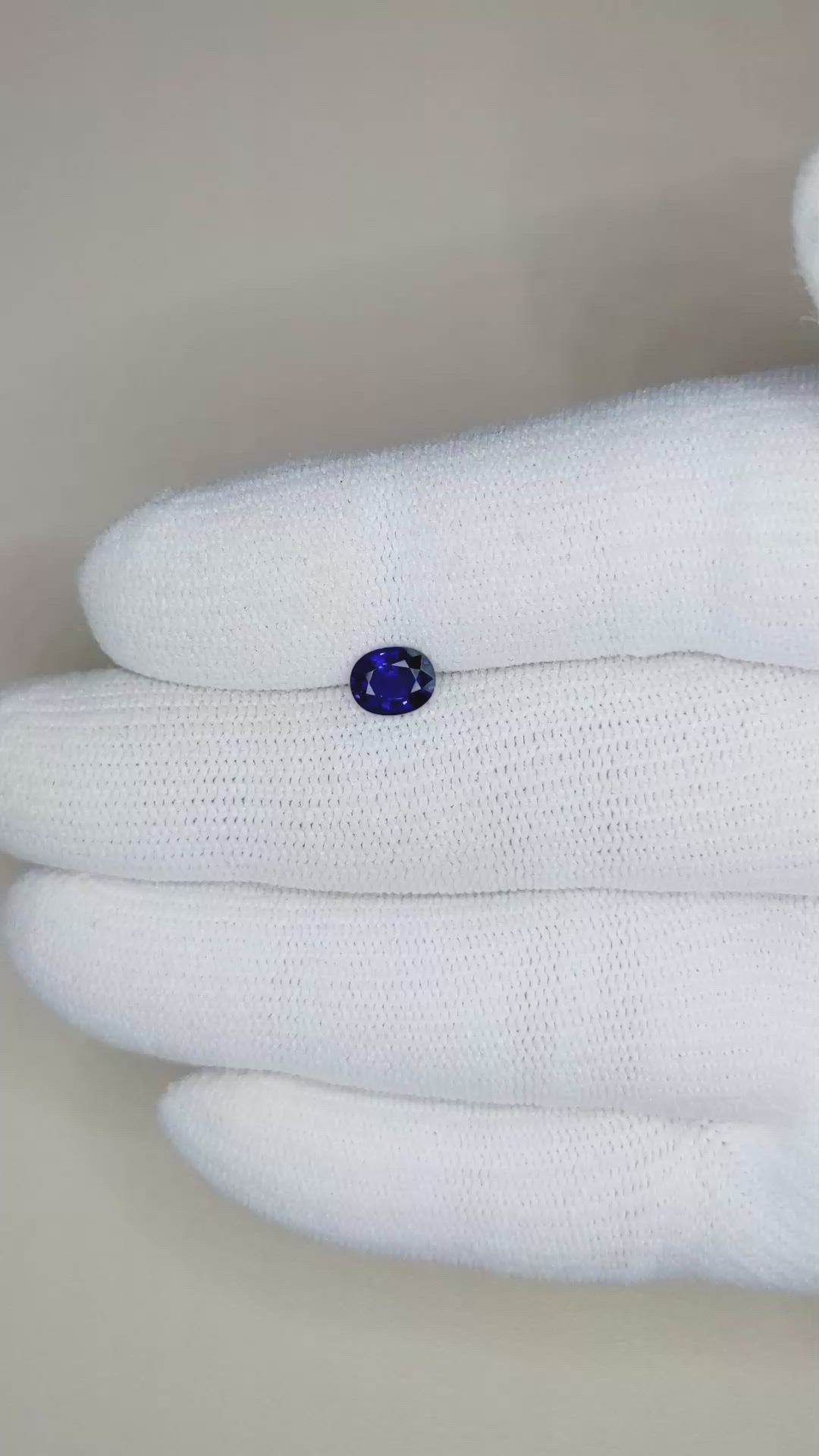 0.78 Ct. Blue Sapphire from Ceylon (Sri Lanka) Size Video