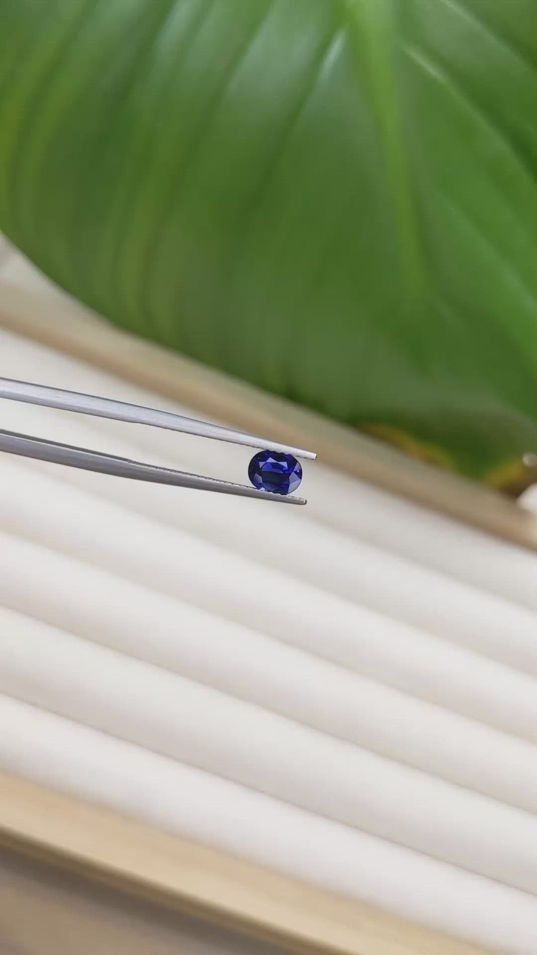 0.78 Ct. Blue Sapphire from Ceylon (Sri Lanka) Size Video