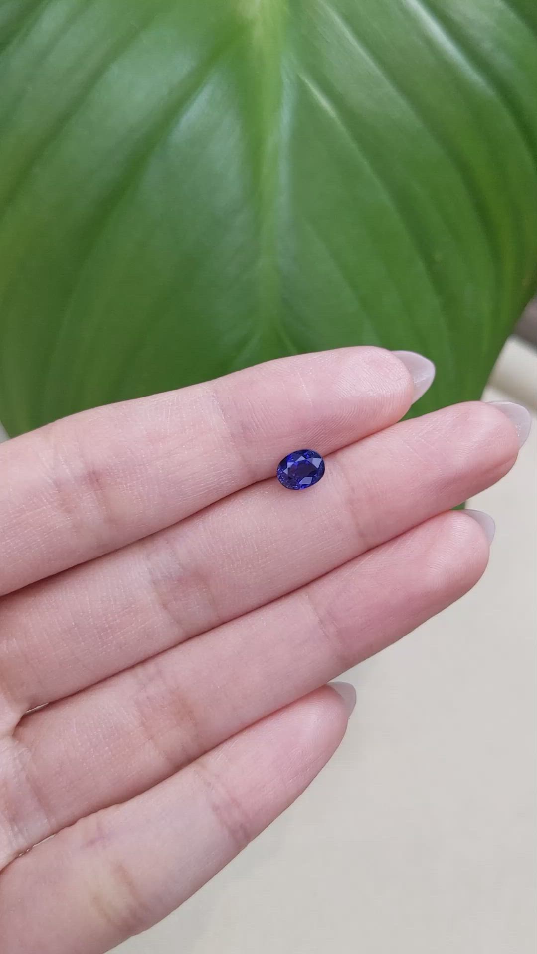 0.92 Ct. Blue Sapphire from Ceylon (Sri Lanka) Size Video