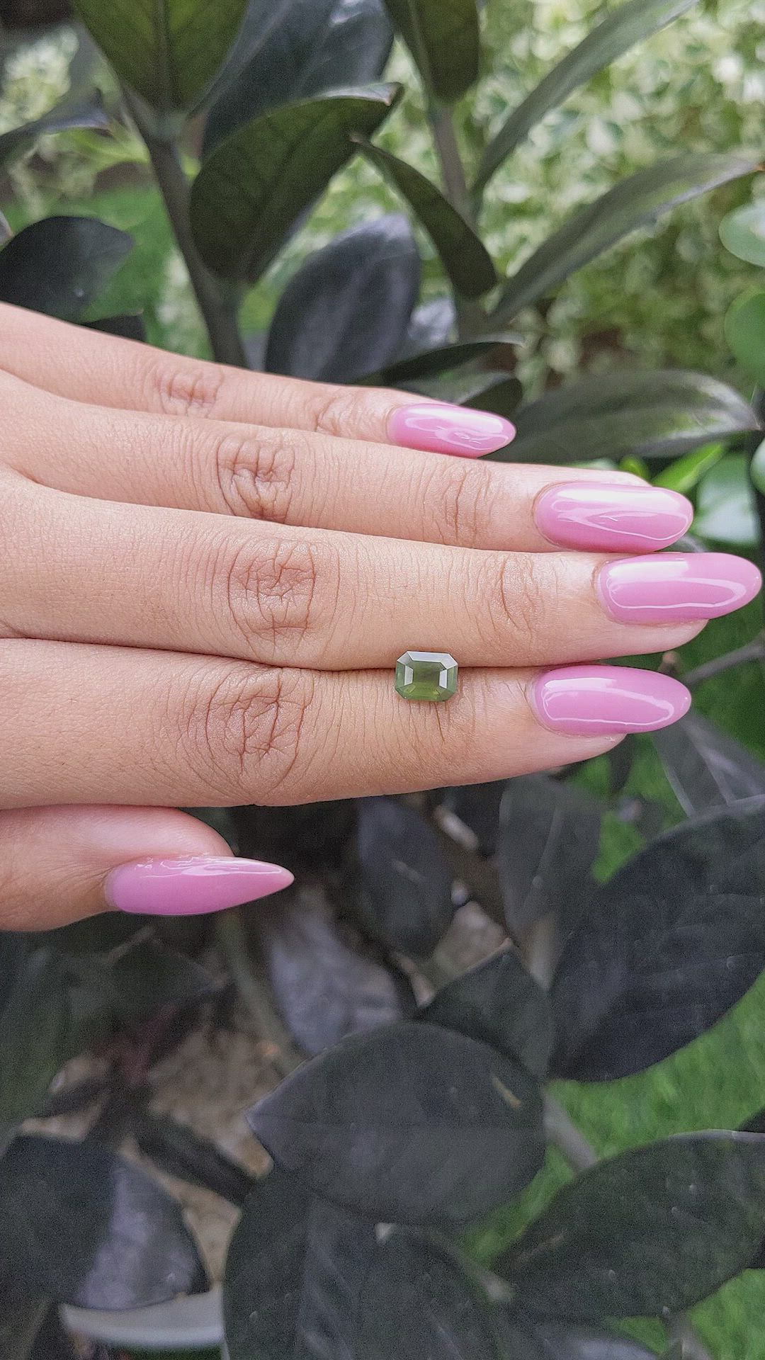 1.56 Ct. Yellowish Green Sapphire from Madagascar Size Video