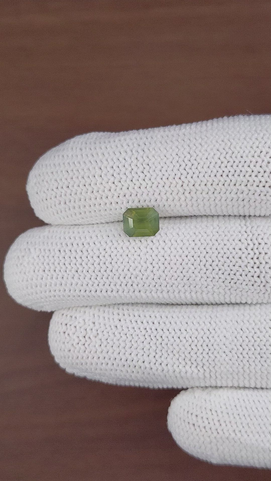 1.56 Ct. Yellowish Green Sapphire from Madagascar Size Video