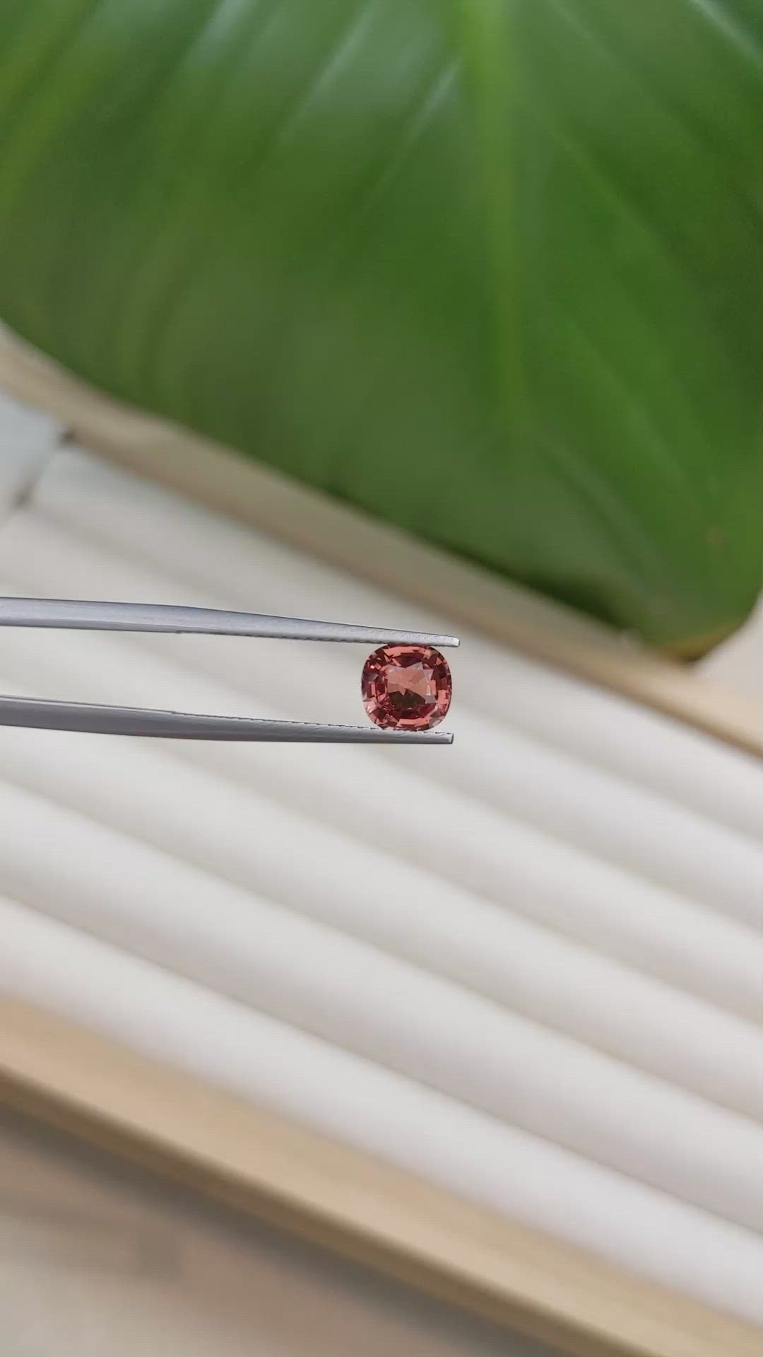 1.40 Ct. Reddish Orange Sapphire from Ceylon (Sri Lanka) Size Video