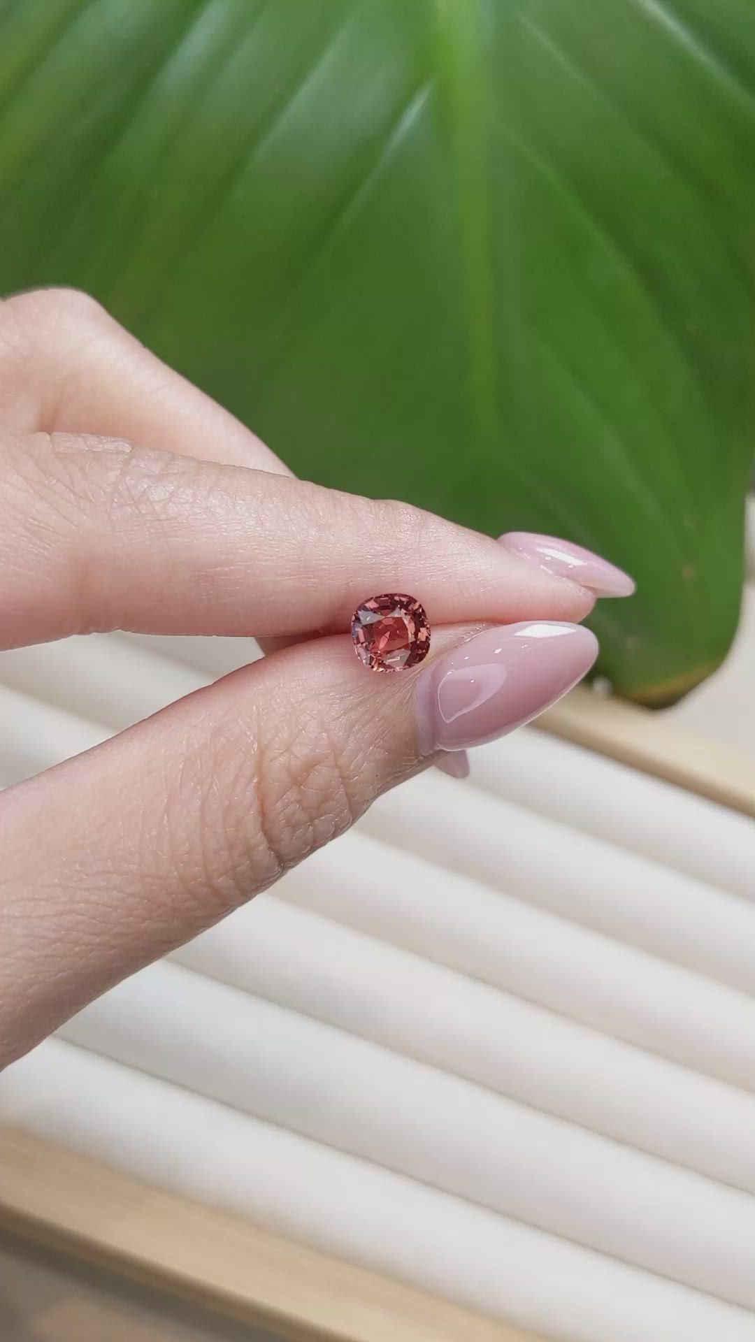 1.40 Ct. Reddish Orange Sapphire from Ceylon (Sri Lanka) Size Video
