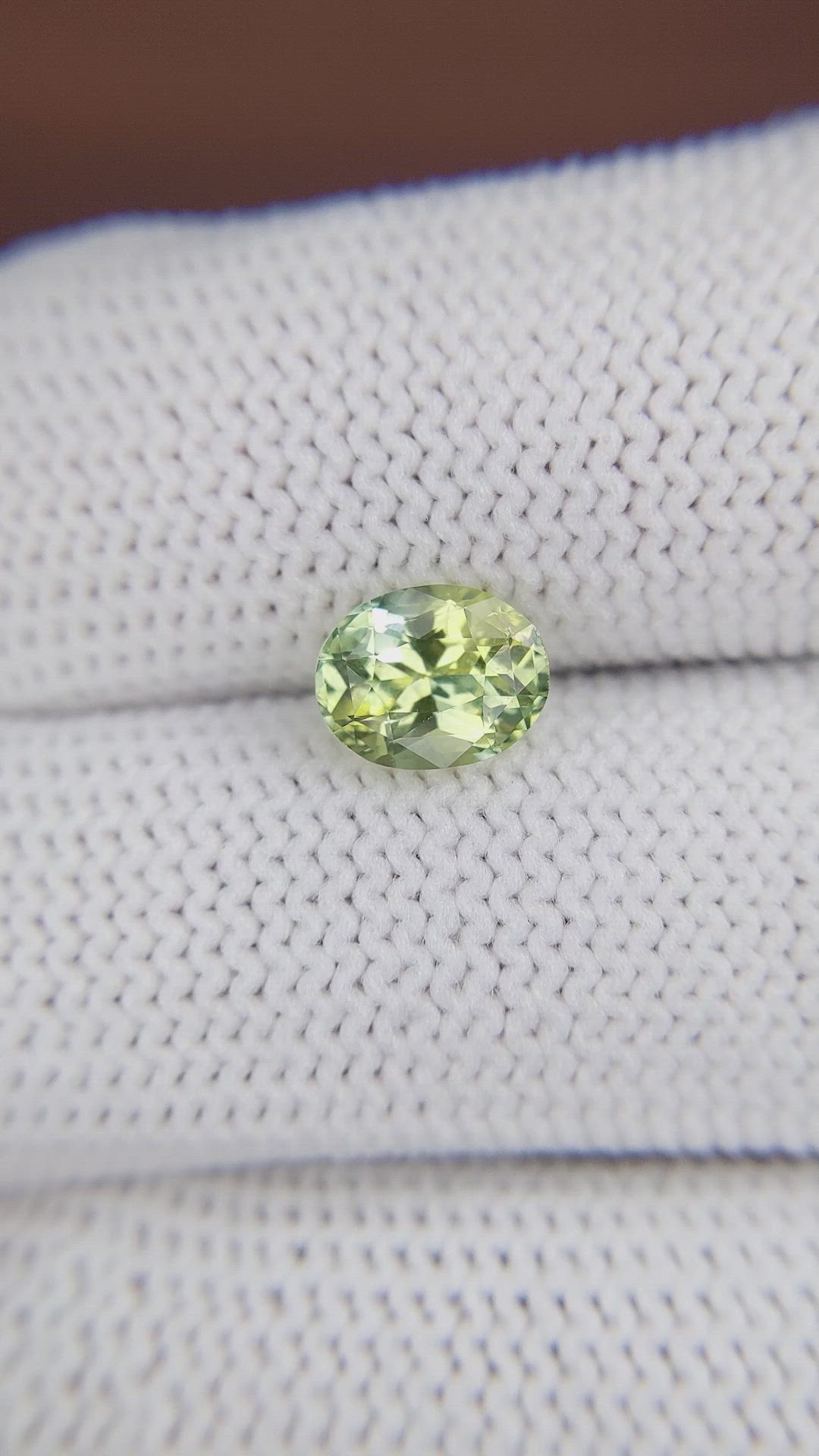 1.71 Ct. Yellowish Green Sapphire from Madagascar Size Video