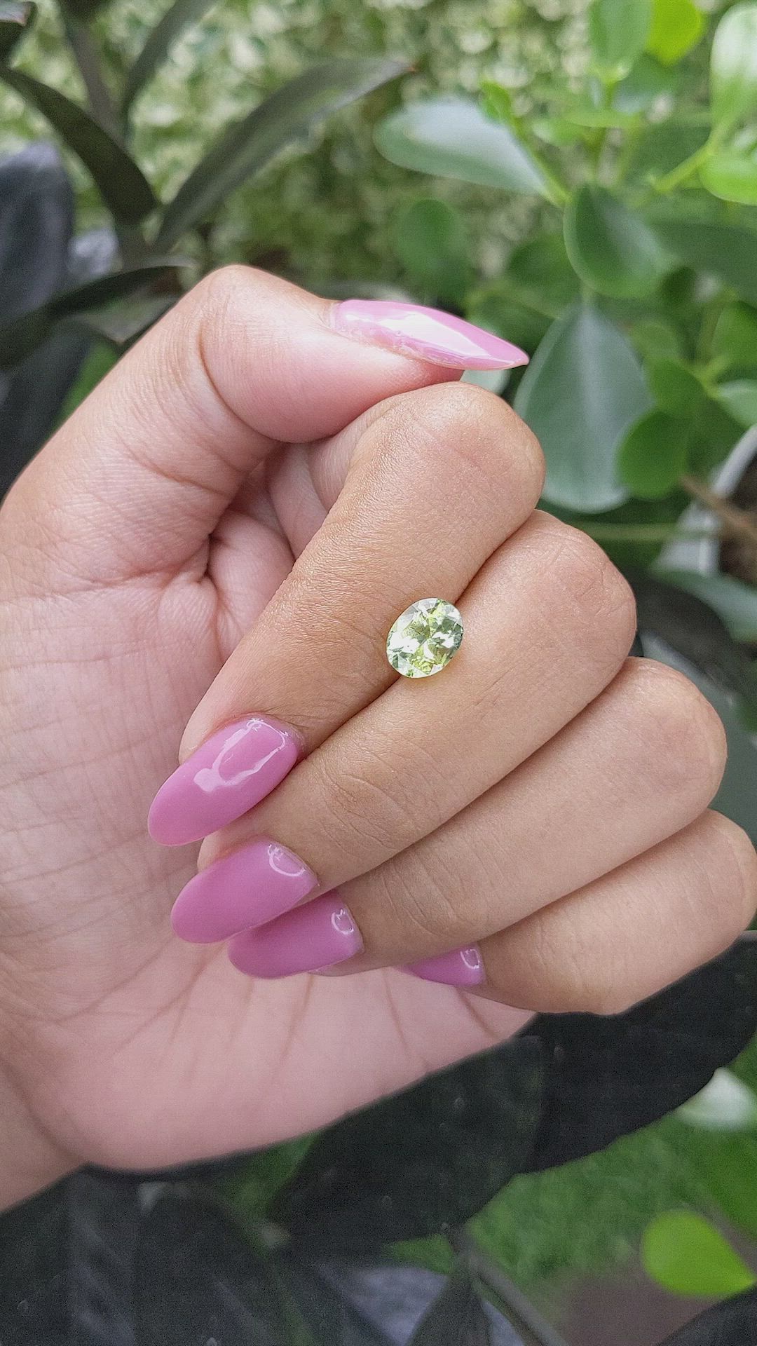 1.71 Ct. Yellowish Green Sapphire from Madagascar Size Video