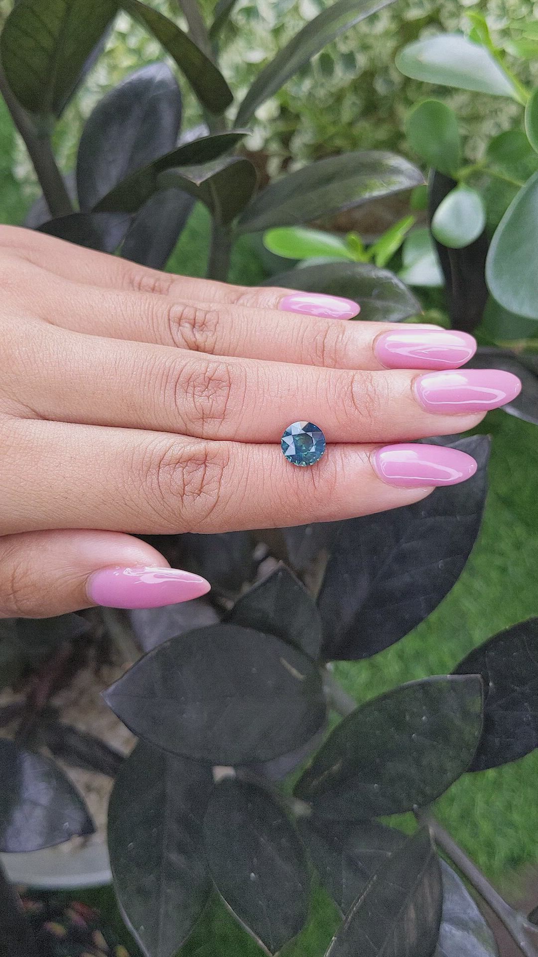 2.10 Ct. Greenish Blue Sapphire from Madagascar Size Video