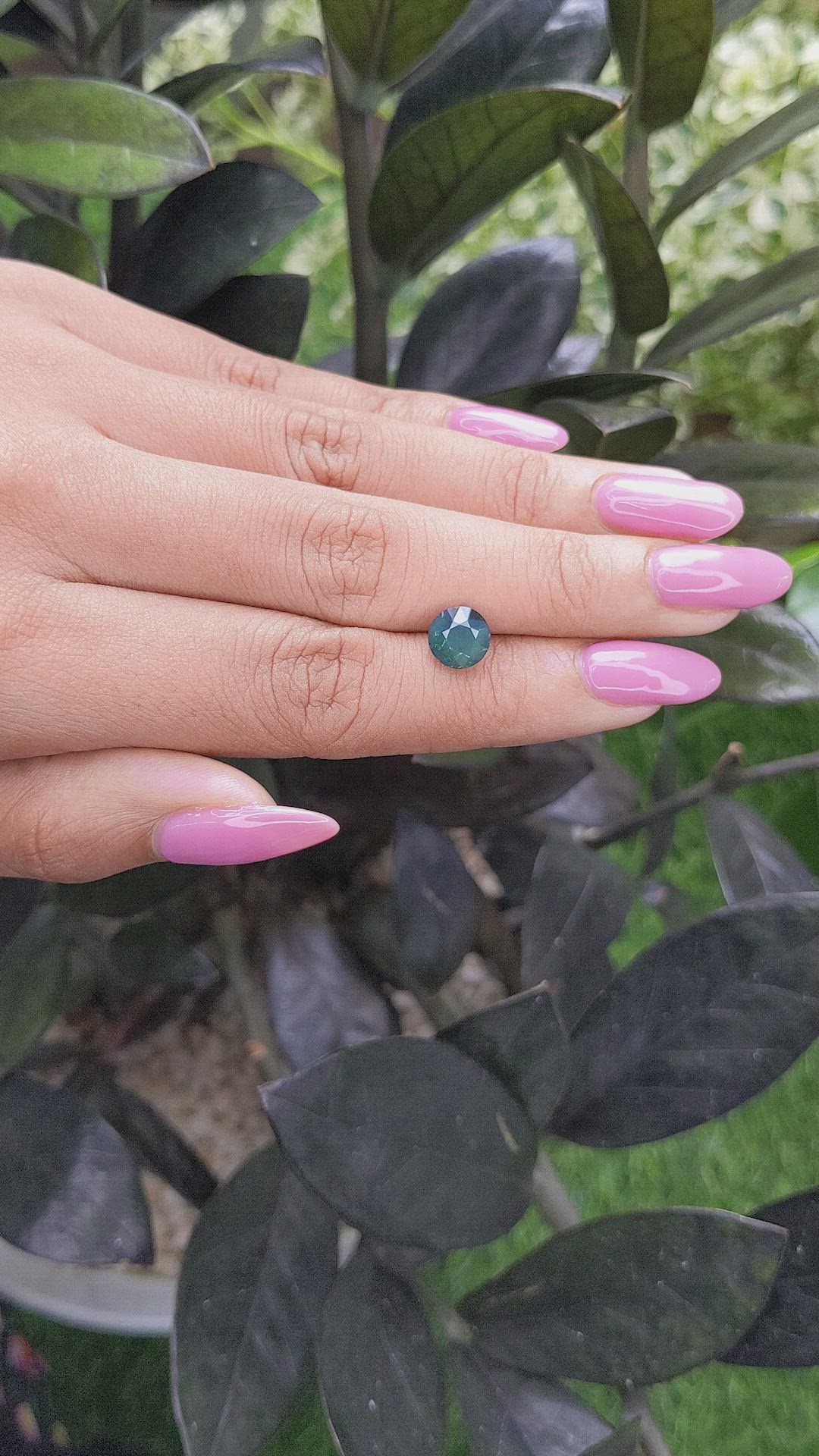 2.49 Ct. Bluish Green Sapphire from Madagascar Size Video
