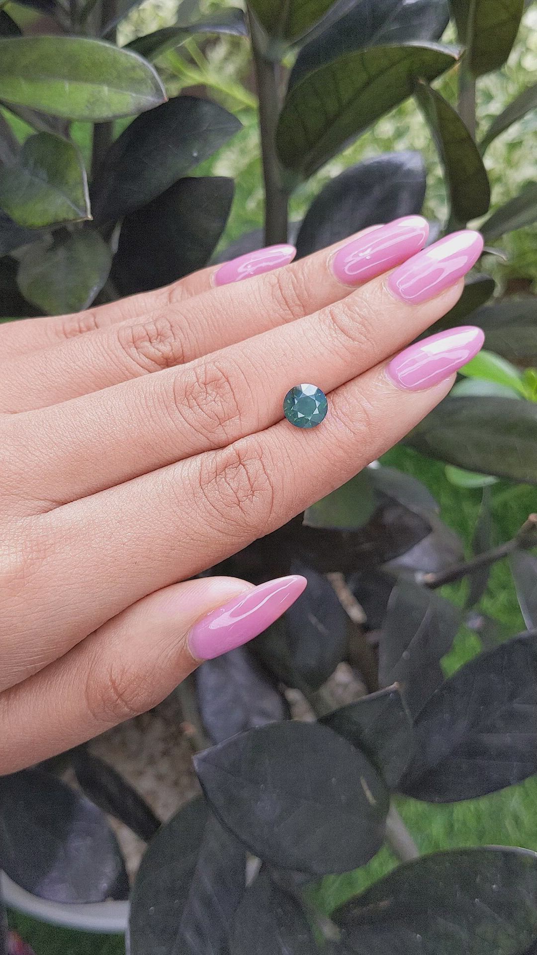 2.49 Ct. Bluish Green Sapphire from Madagascar Size Video