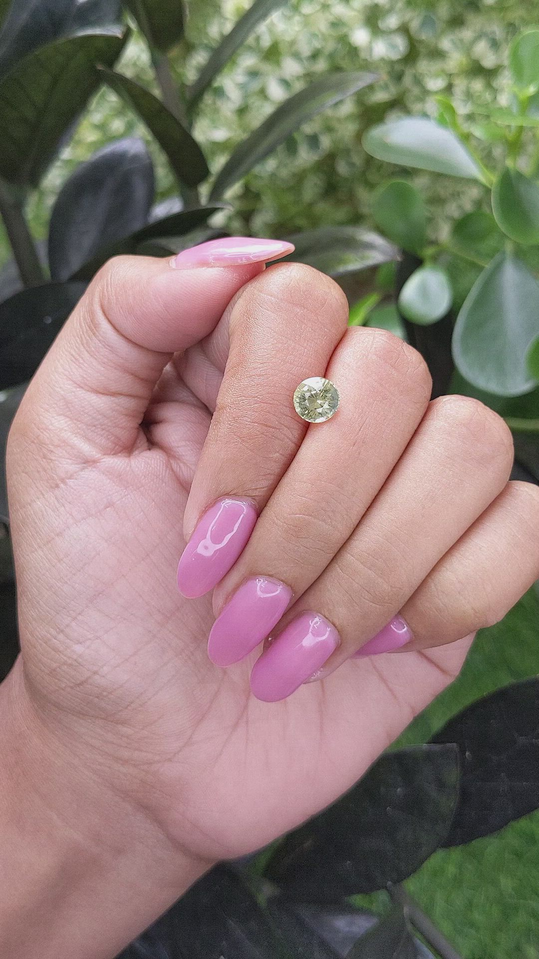 1.58 Ct. Yellowish Green Sapphire from Madagascar Size Video