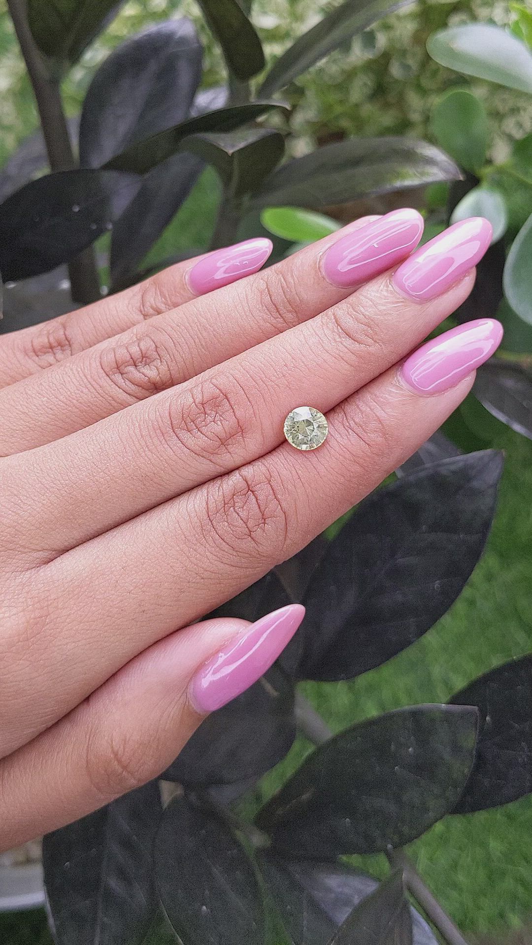 1.58 Ct. Yellowish Green Sapphire from Madagascar Size Video