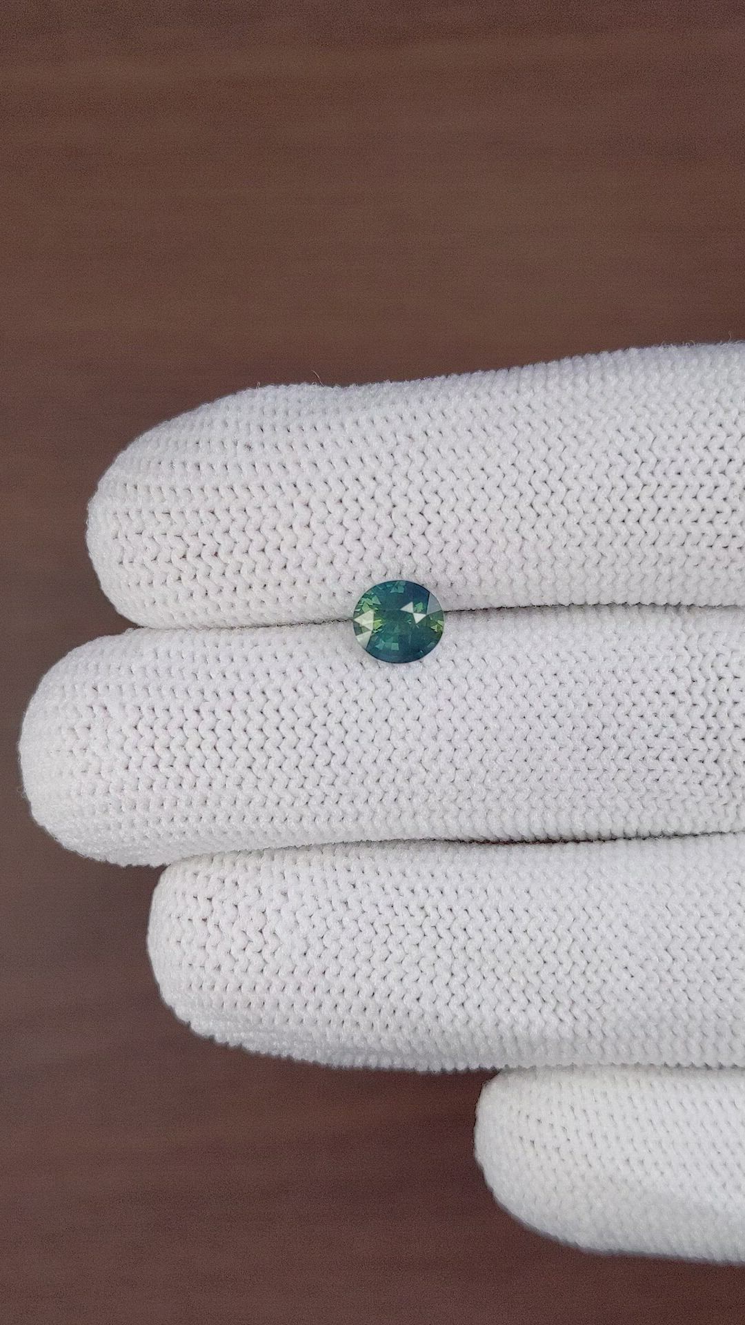 1.04 Ct. Bluish Green Sapphire from Madagascar Size Video